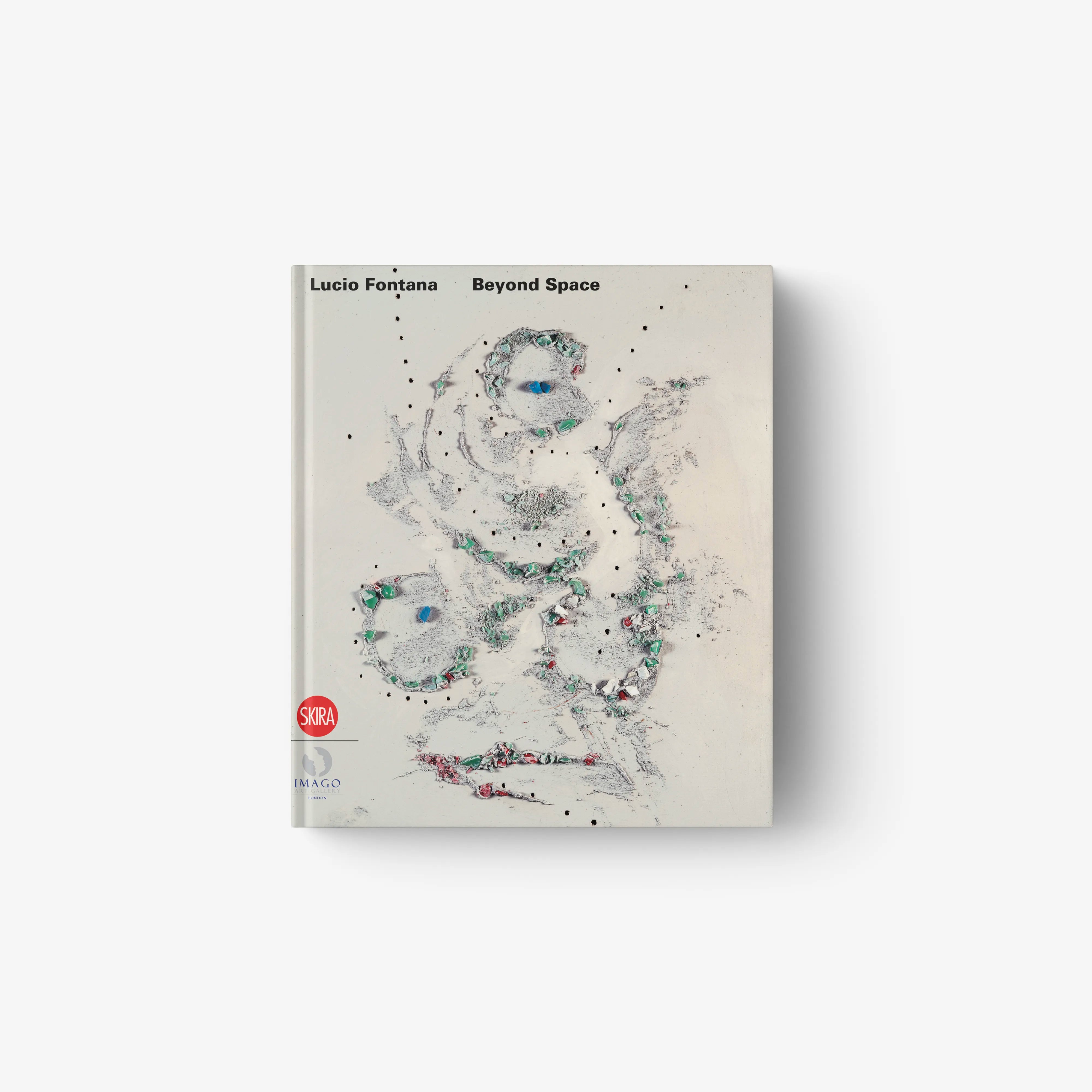 Hardback art book in cream with Lucio Fontana cover art and Skira Arte branding, Copertina rigida