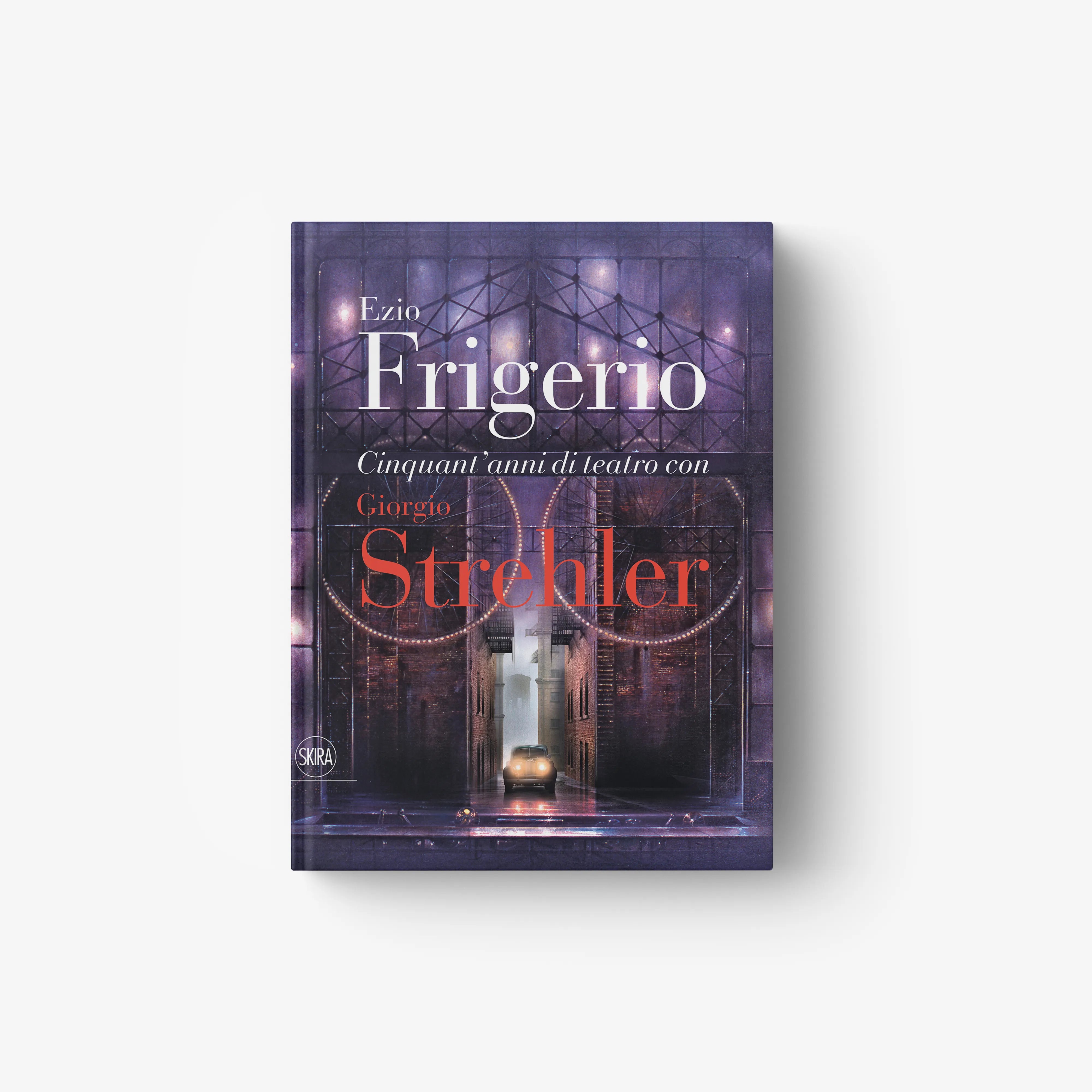 Theater book: Ezio Frigerio with Giorgio Strehler, purple stage cover design