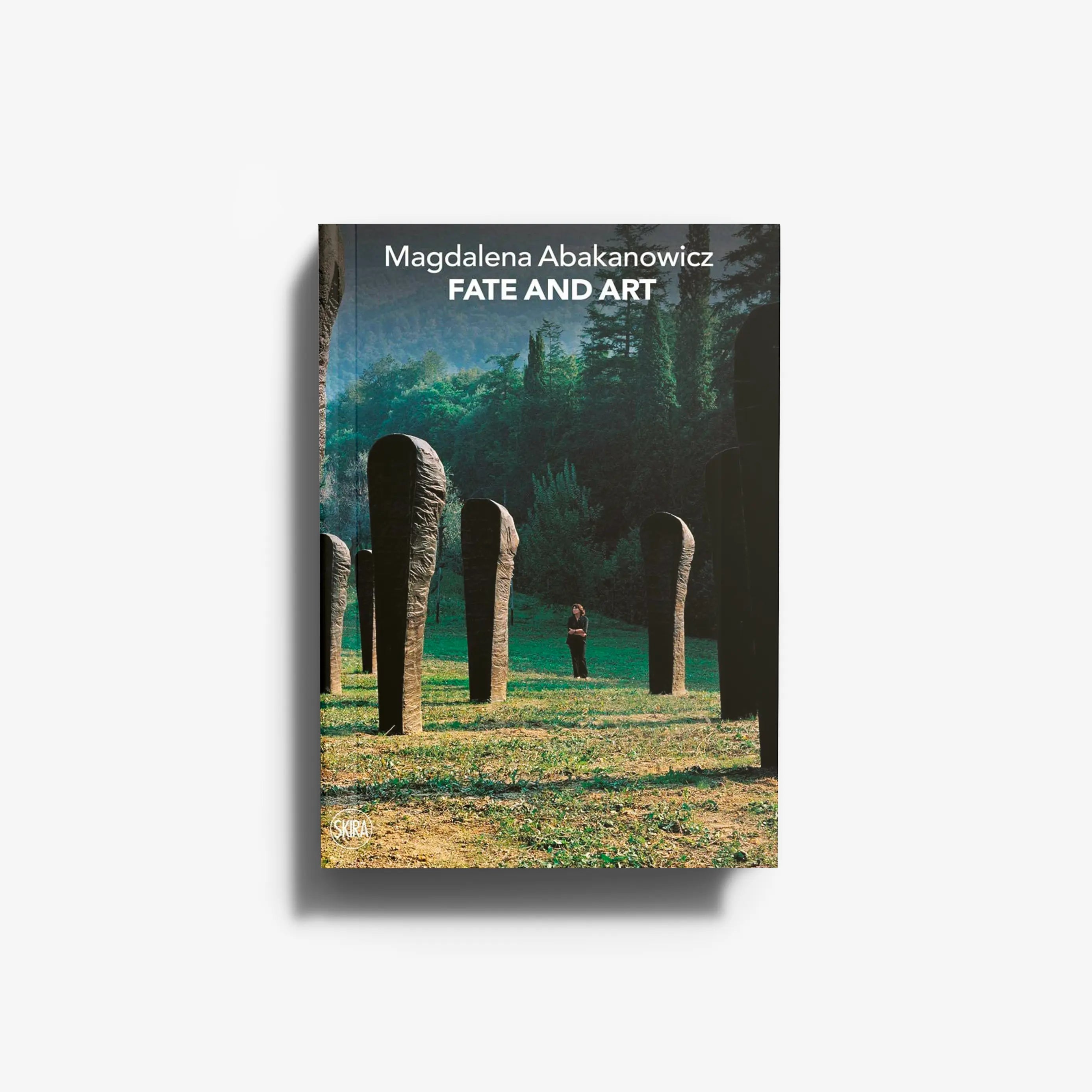 Illustrated autobiography art book by Skira Arte, Magdalena Abakanowicz, with Fate and Art cover showing outdoor Abakans