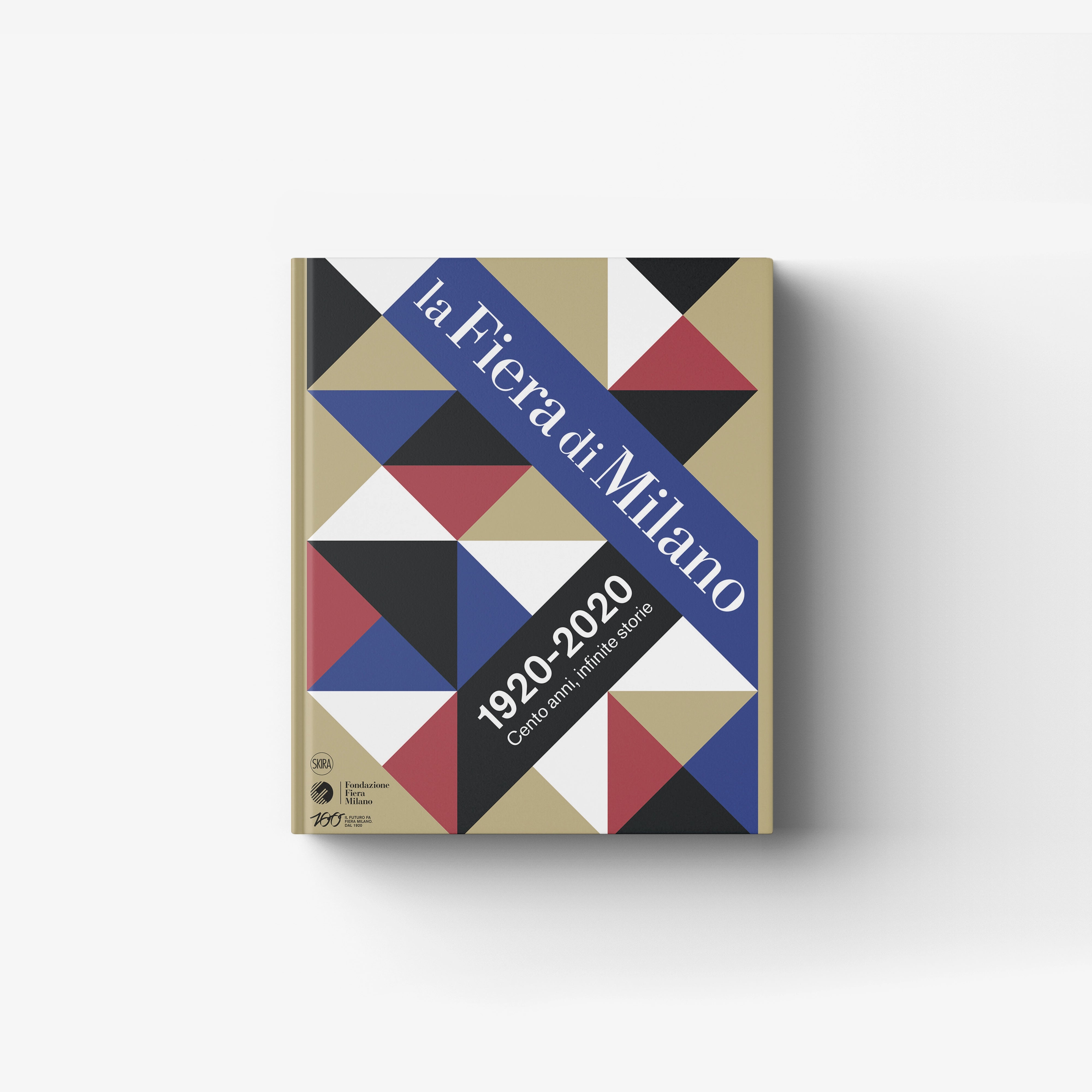 Hardback art book by Skira Arte with geometric cover in beige, blue and red, 100 years theme