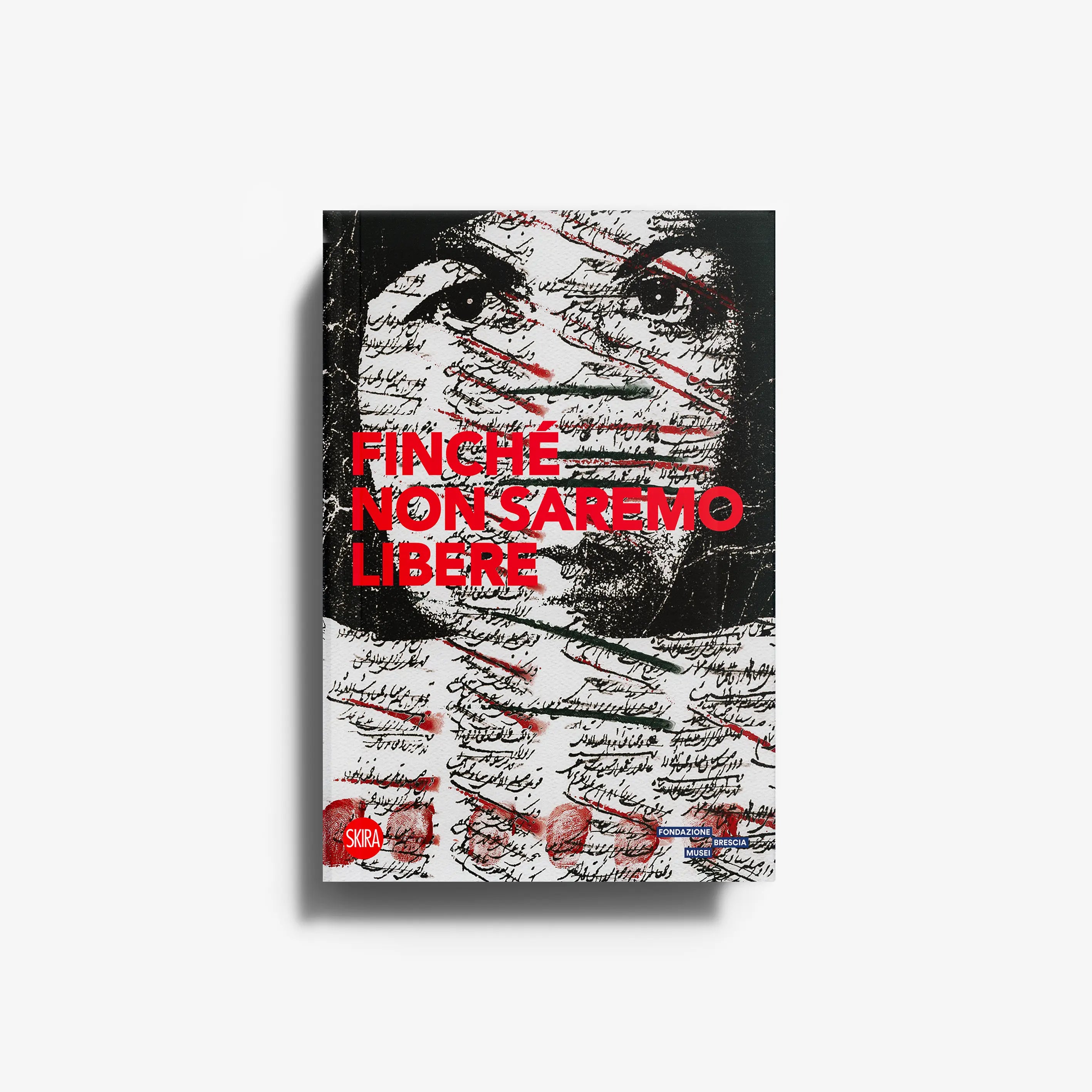 Contemporary art book by Skira Arte with black and white cover featuring red text and handwritten style figures
