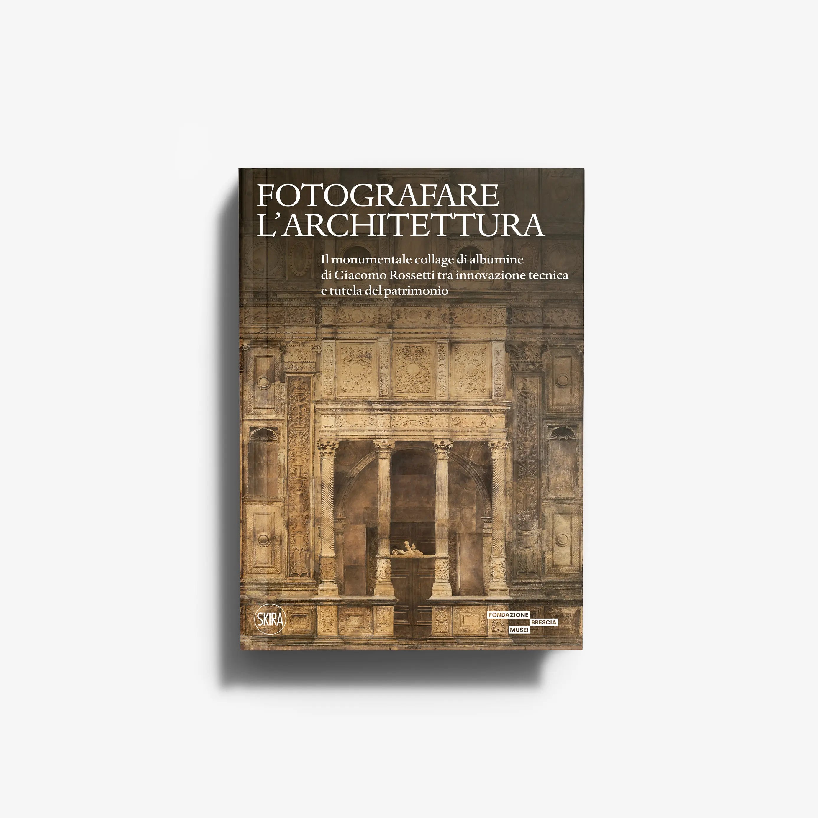 Art photo book by Skira Arte with sepia collage cover, 300 x 250 cm volume of albumen prints