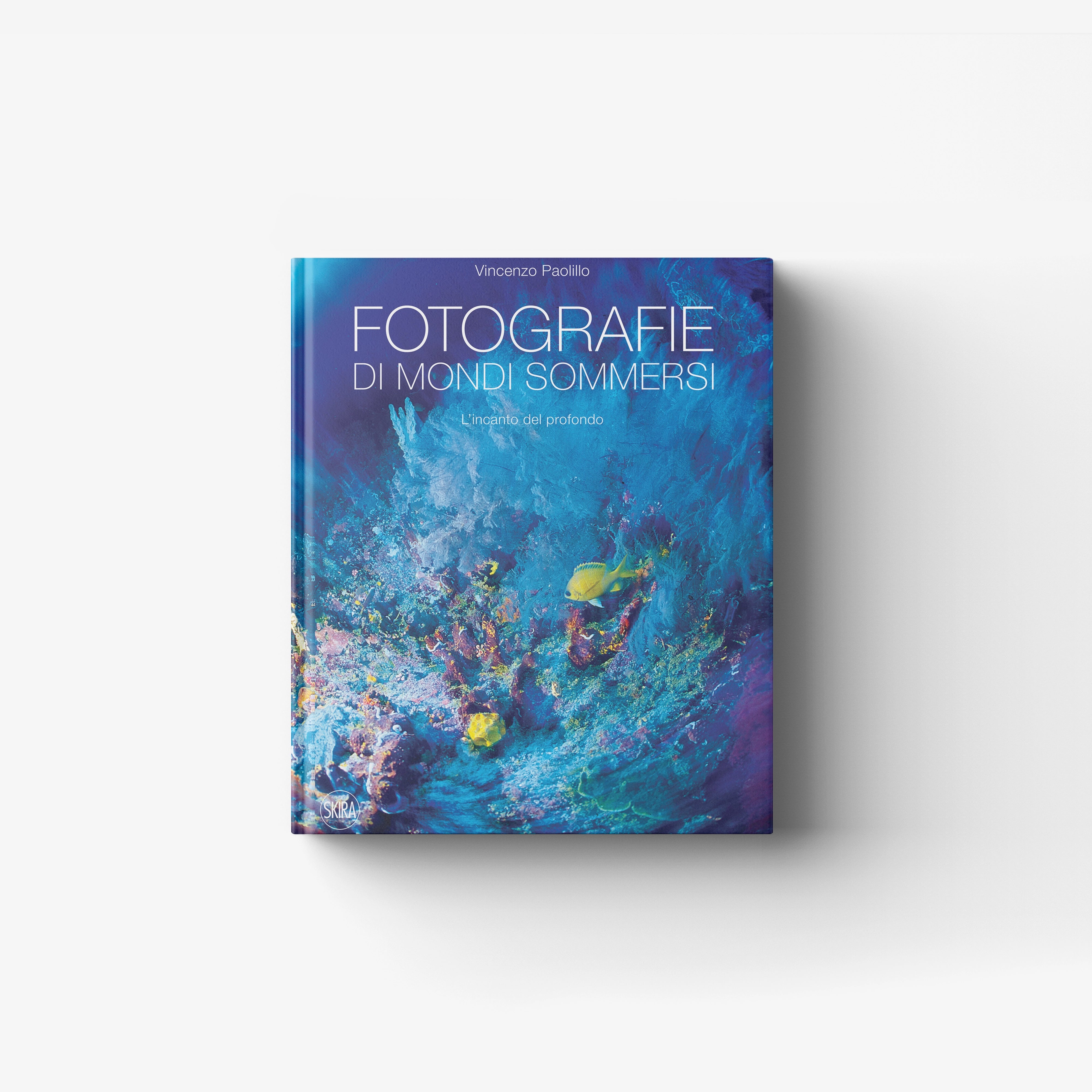 Illustrated photography book by Skira Arte with blue and purple underwater cover art and Vincenzo Paolillo