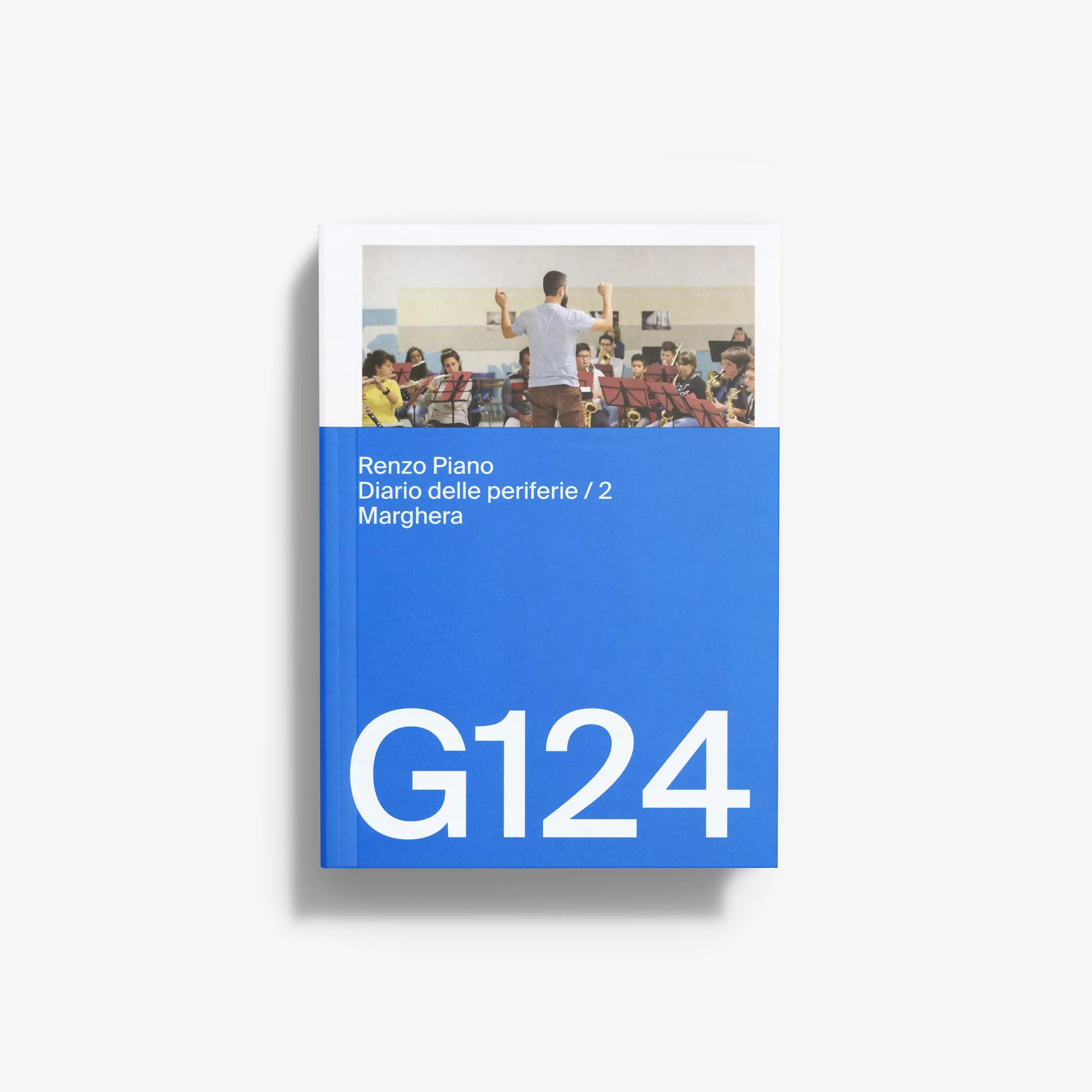 Art book with blue cover by Skira Arte, featuring Renzo Piano project on Marghera and Porto Marghera