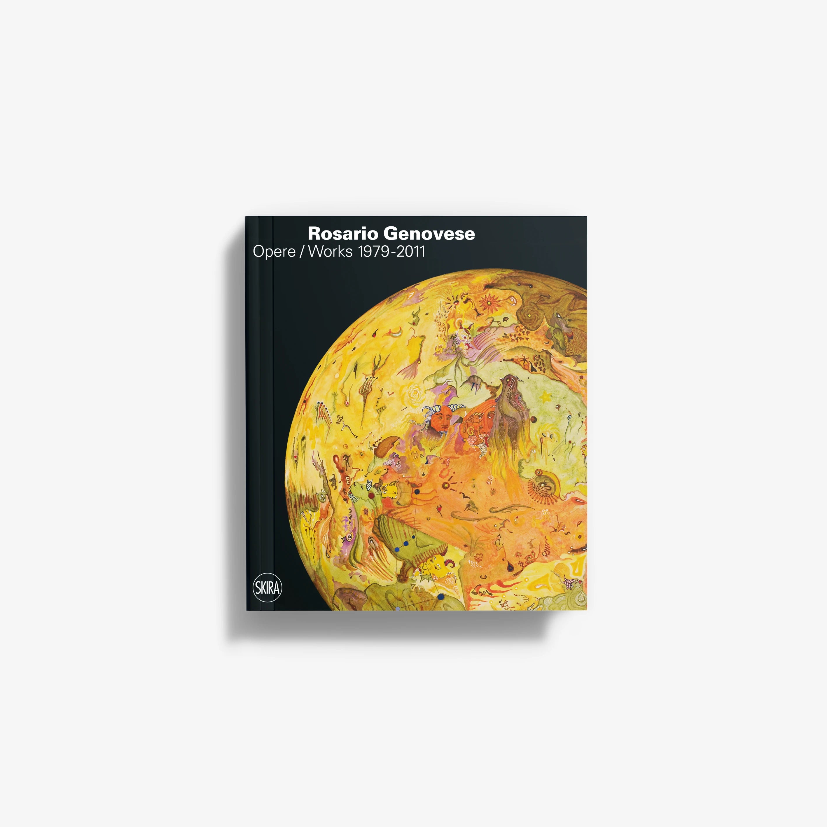 Modern art book with colorful circular painting on glossy cover