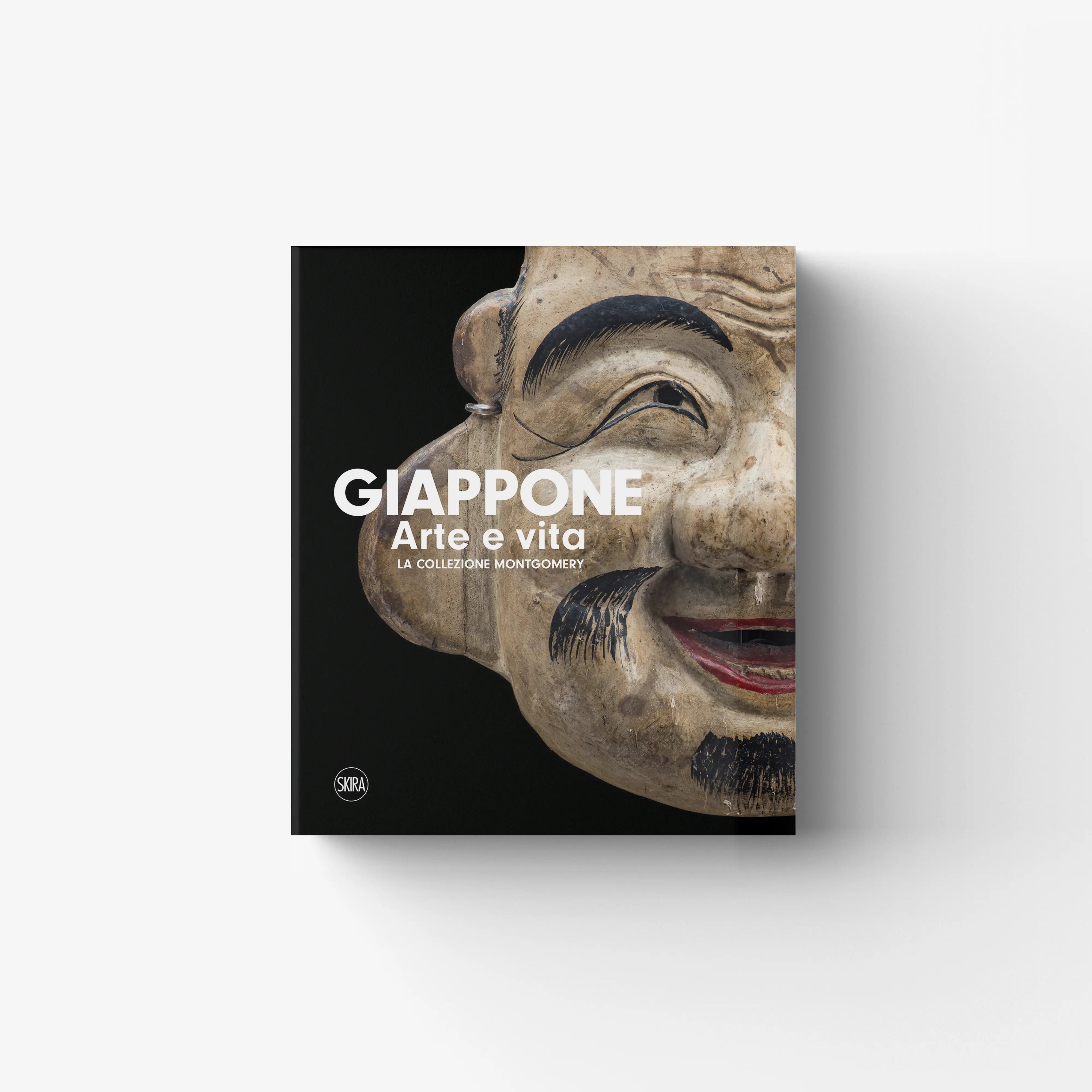 Art book with beige and dark grey Japanese statue cover, Skira Arte, Giappone Arte e vita, over 160 artworks