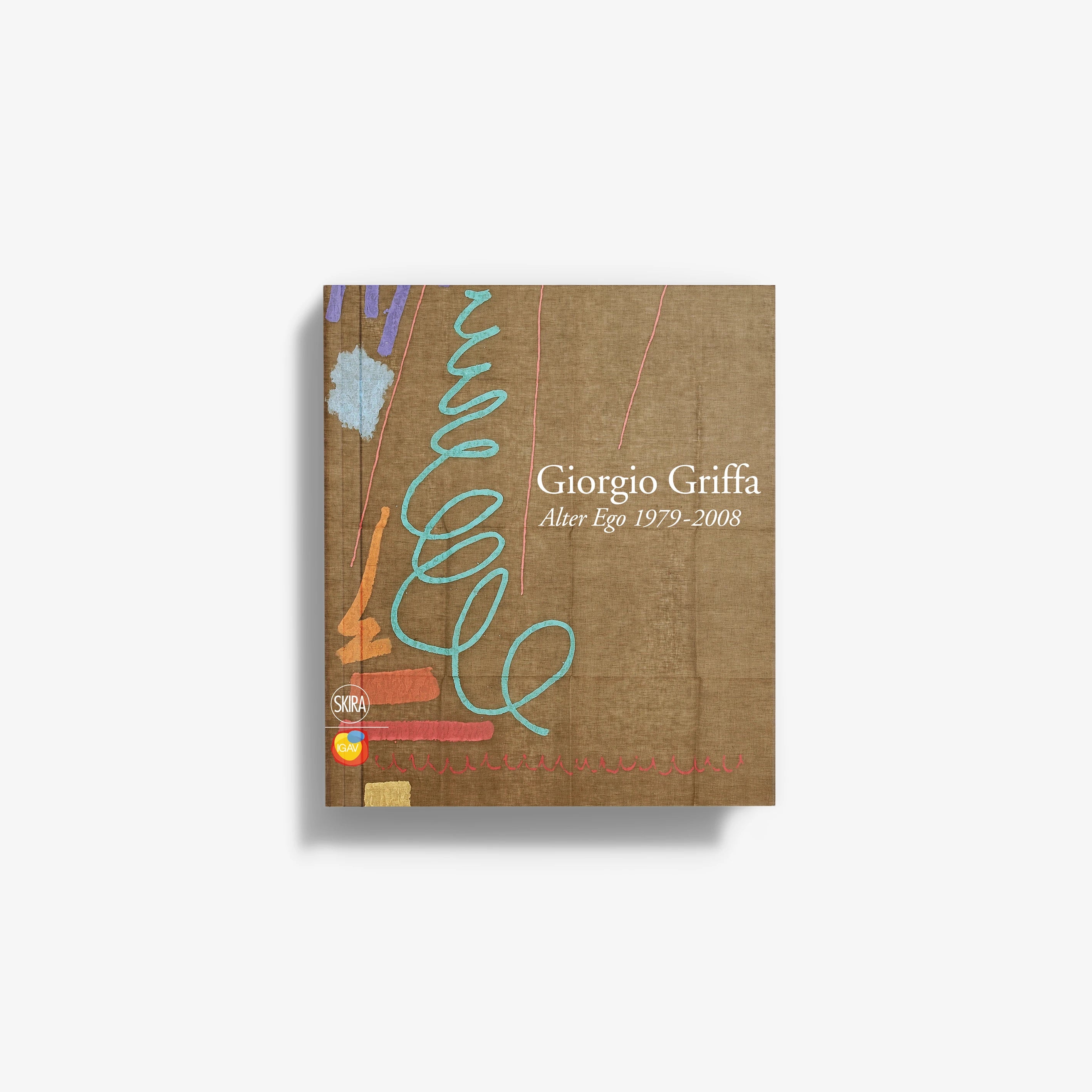 Art book by Giorgio Griffa with abstract multicolor cover, 'Alter Ego 1979-2008' text