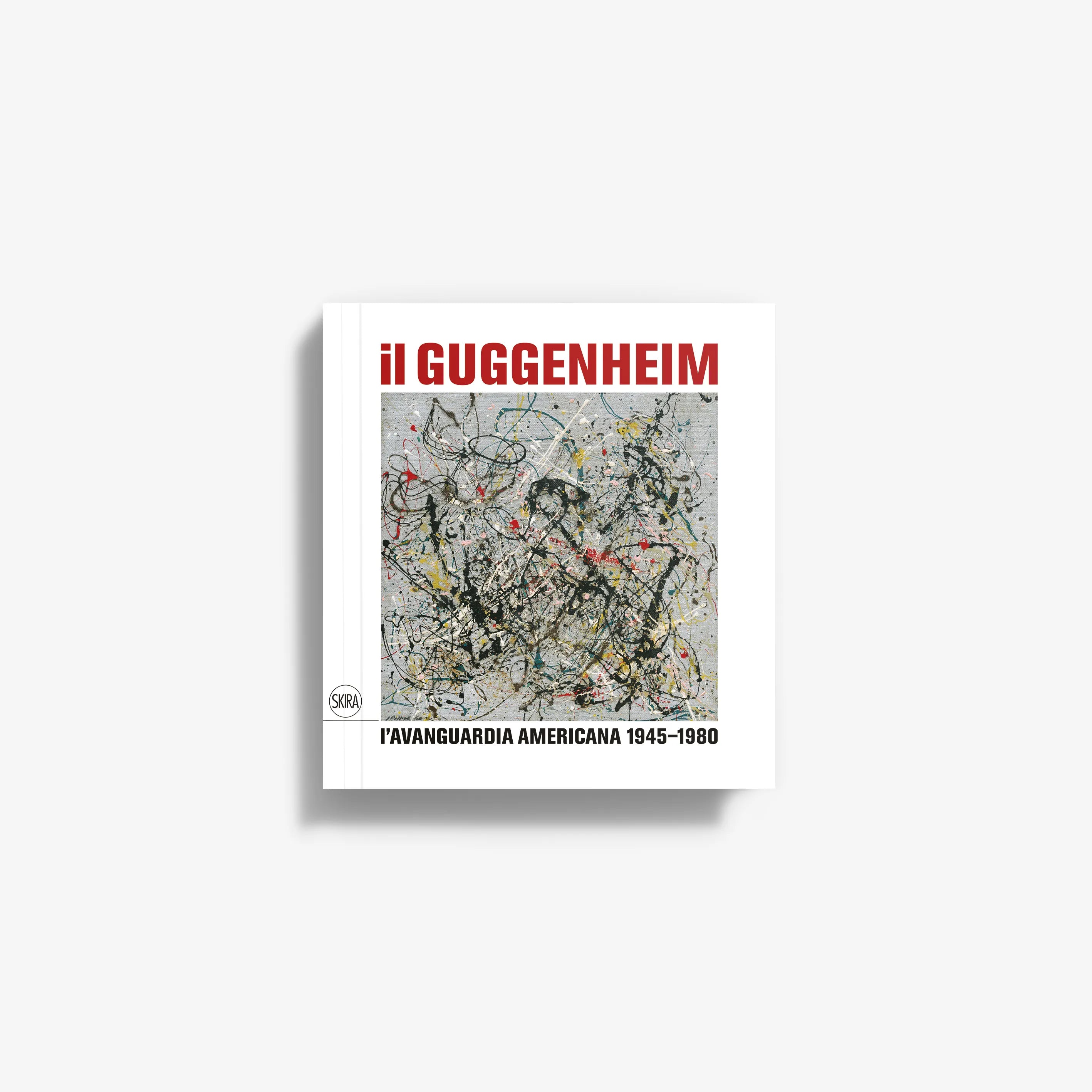 Guggenheim art book with white cover, red title, and abstract illustrated map