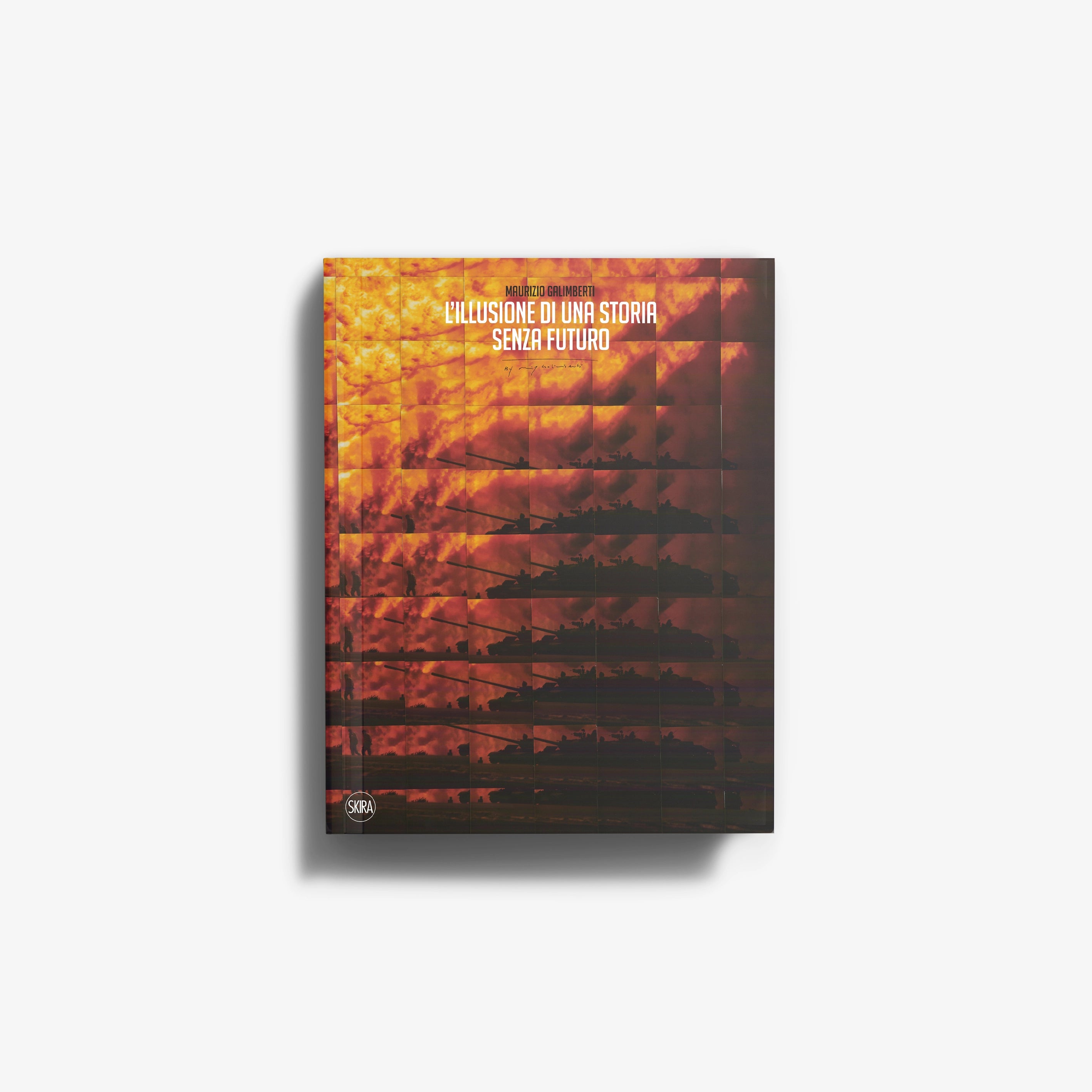 Art book by Skira Arte with fiery orange and red cover, Maurizio Galimberti, photography Polaroid manipolata theme