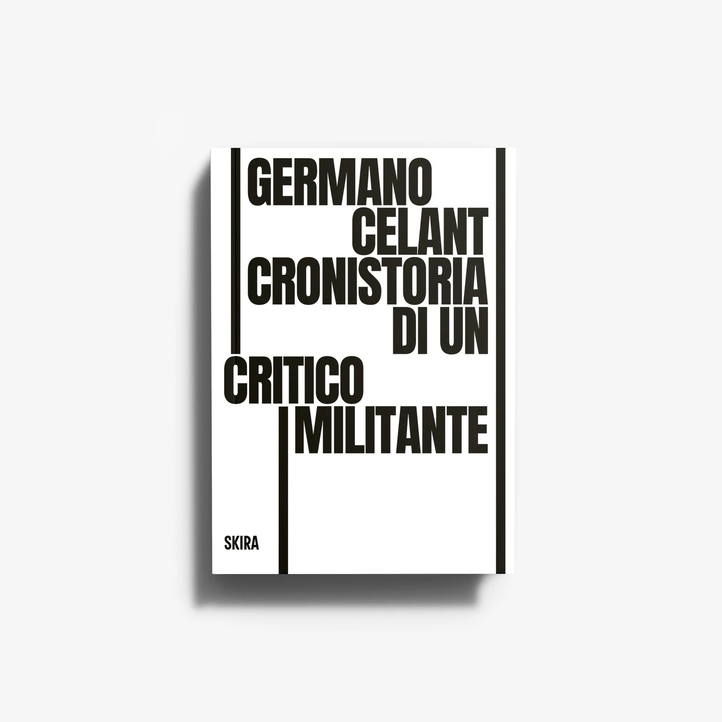 Book cover by Germano Celant with bold black Italian title on white background