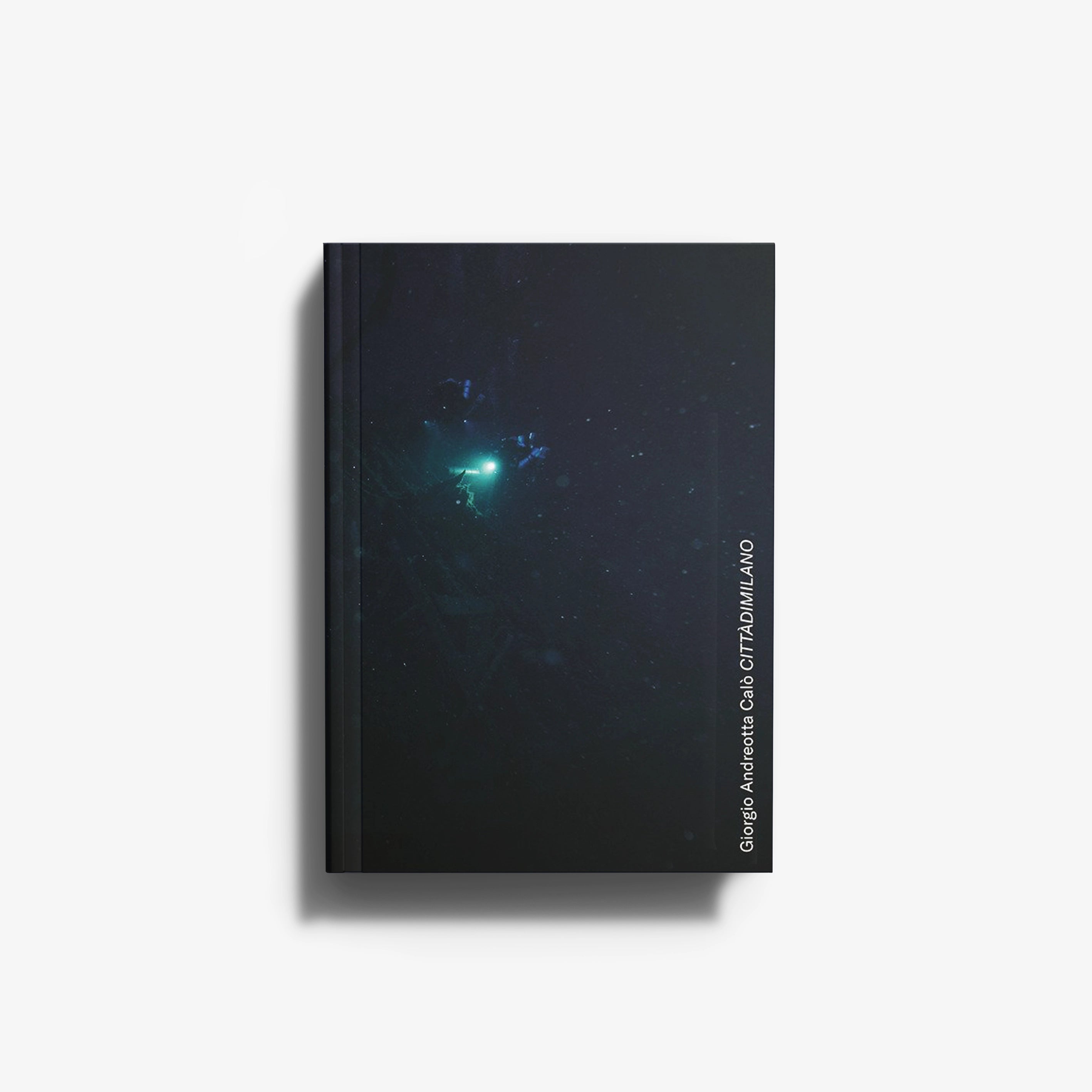 Contemporary art catalogue Giorgio Andreotta Calò by Skira Arte with dark cover and blue light effect