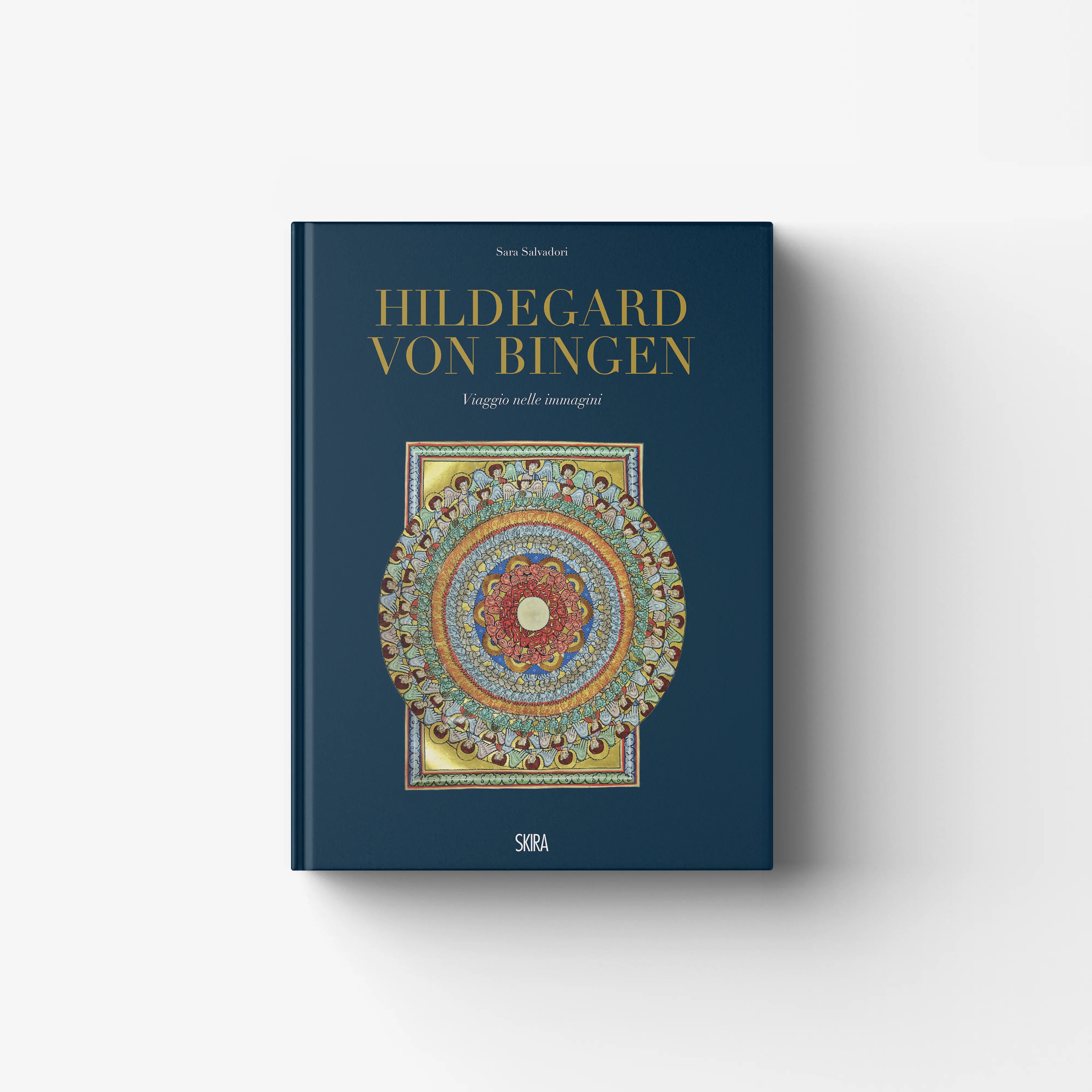 Illustrated book by Skira Arte, Hildegard von Bingen, deep blue cover with 35 miniature reproductions at original size