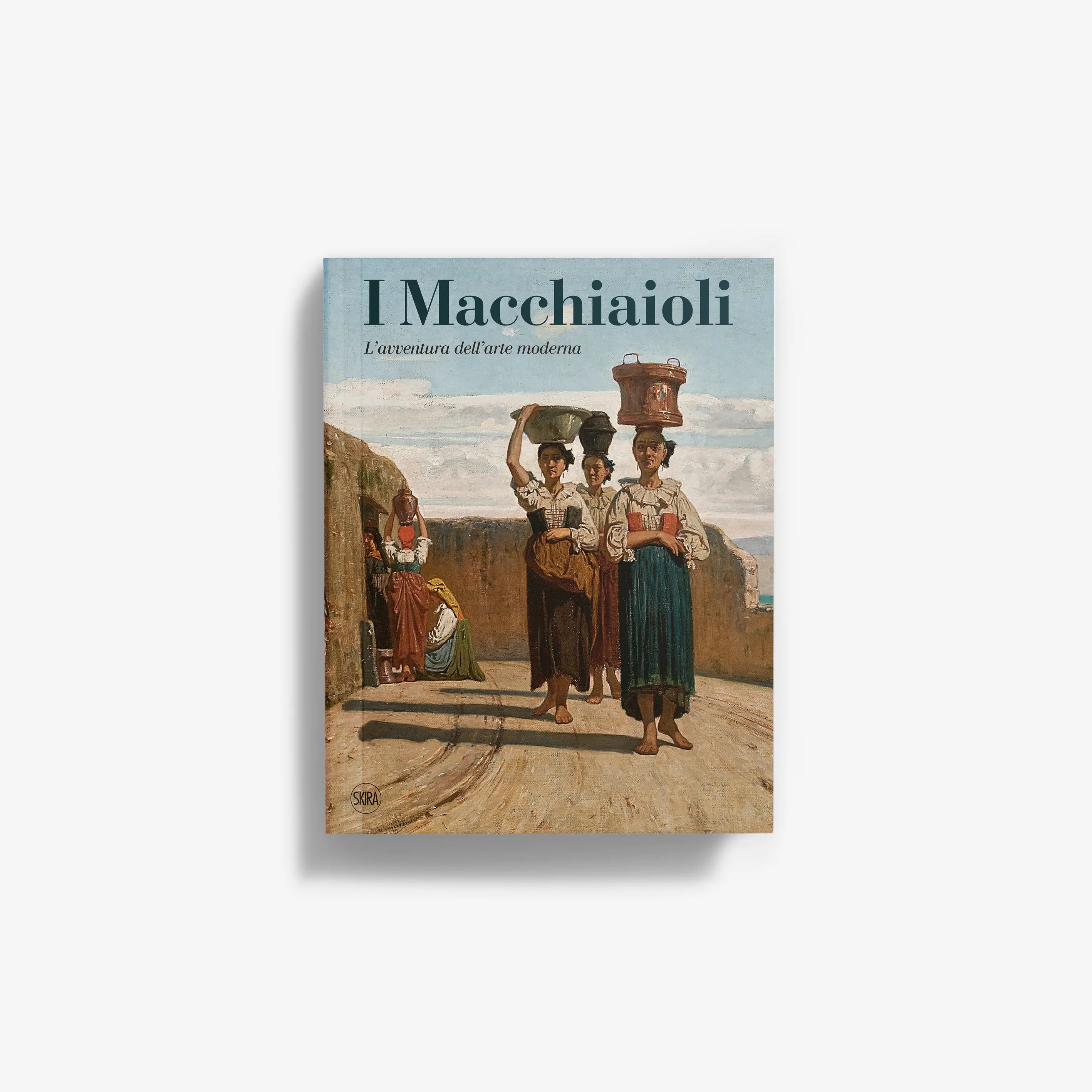 Art book in blue and beige cover with I Macchiaioli artwork, Skira Arte, themes of light and expressive power of light