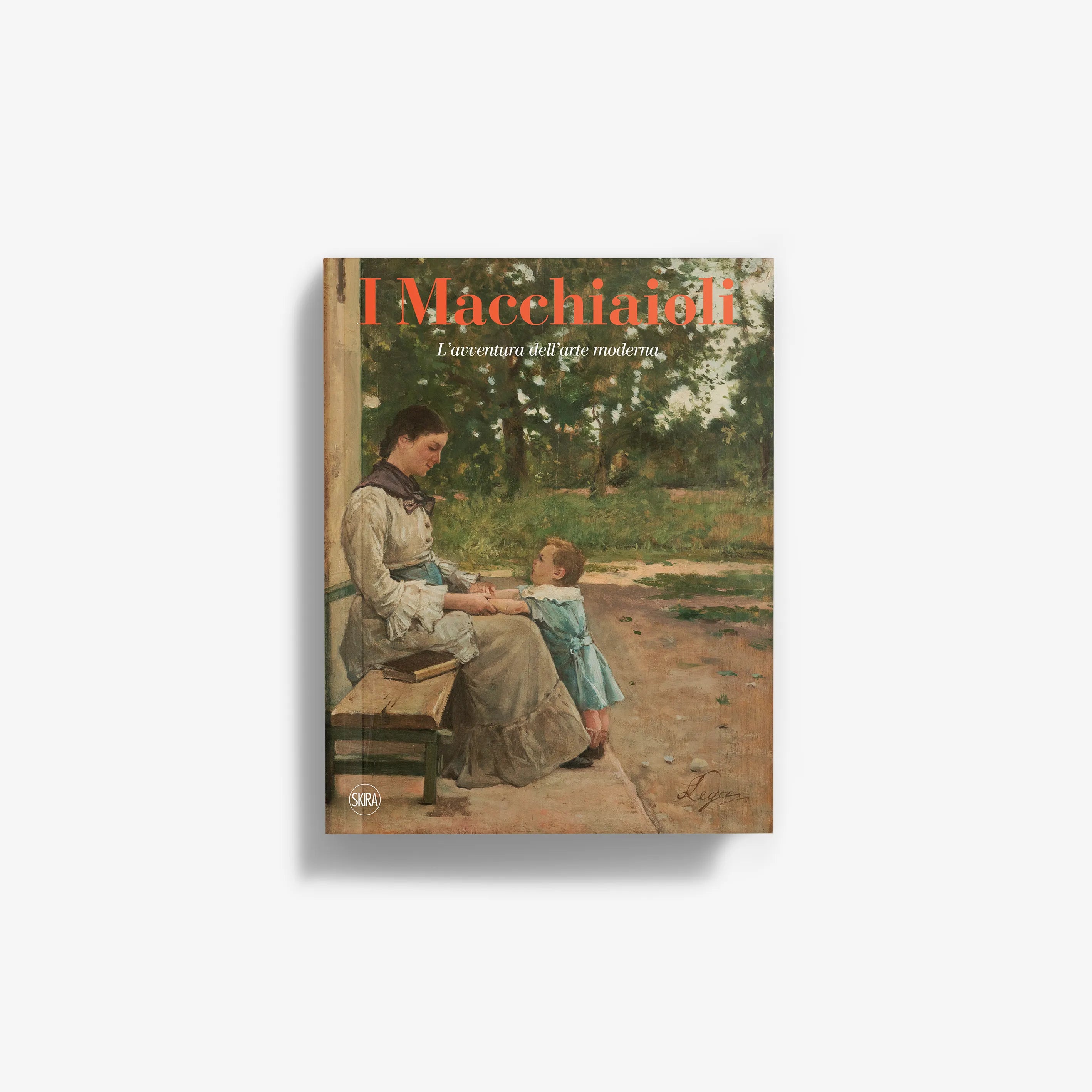 Art catalogue book in green and brown with red title text, Skira Arte, focused on the expressive power of light