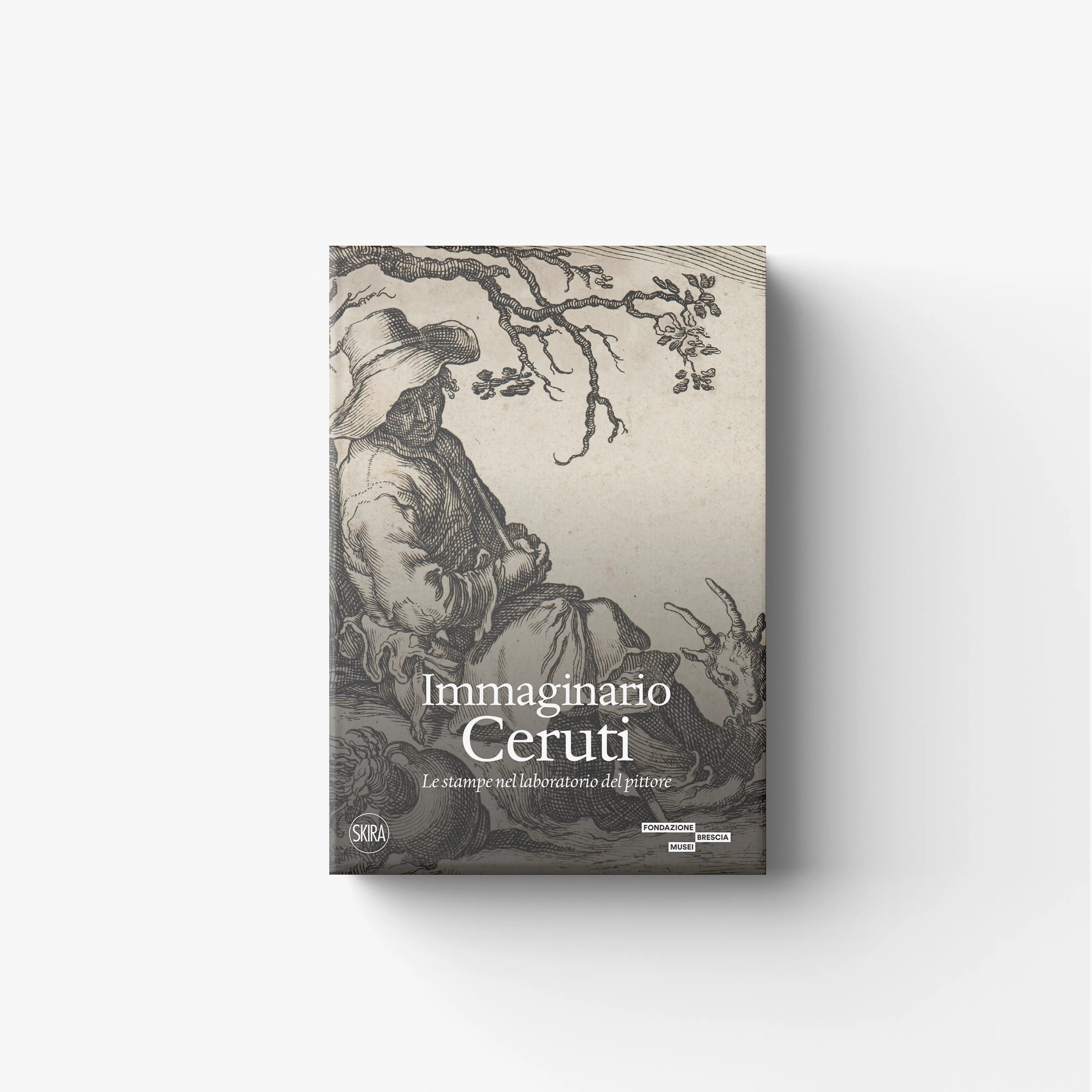 Art book in sepia with engraved figures, Skira Arte Immaginario Ceruti, studio of Giacomo Ceruti method