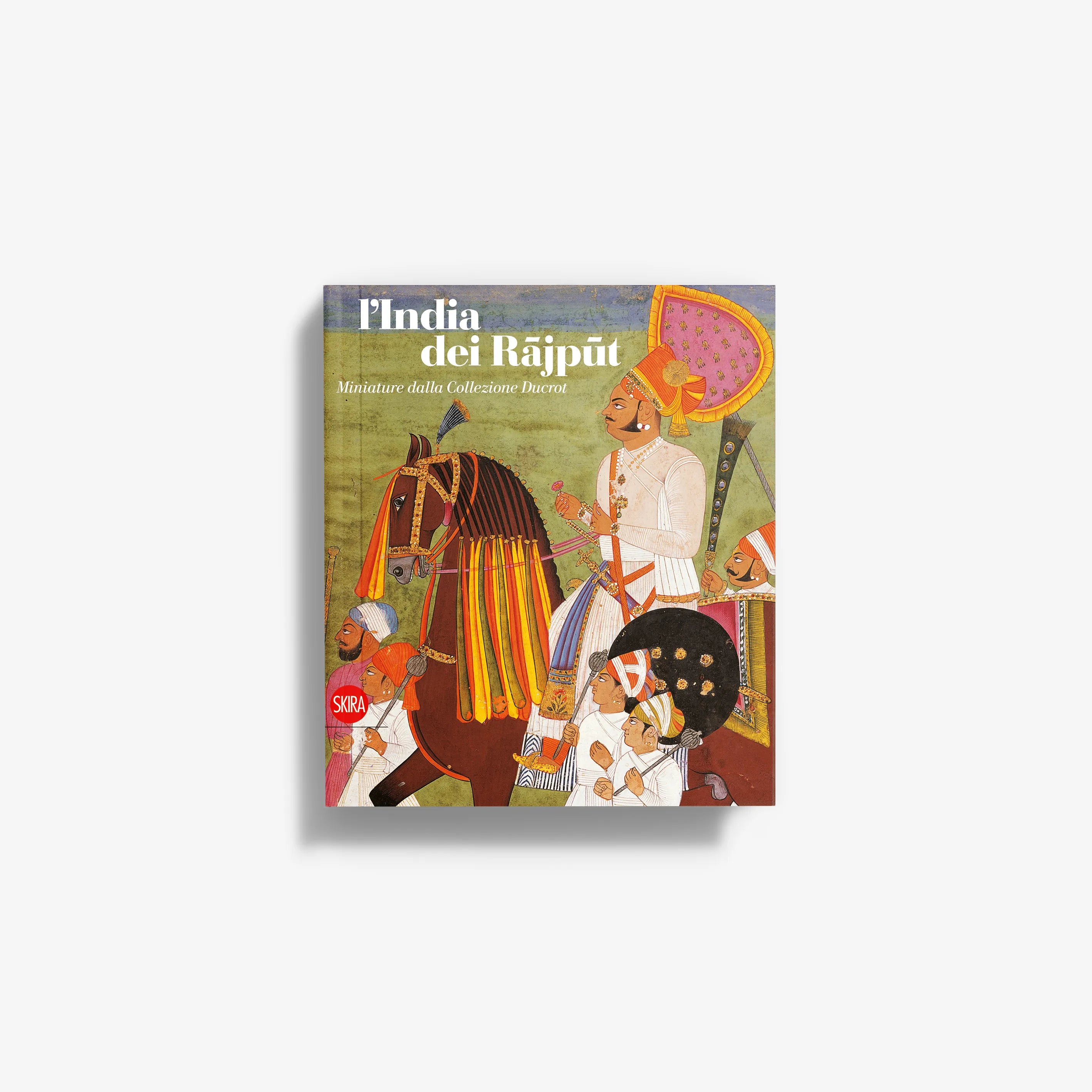 Illustrated art book cover with painted figures and horse, ornate border