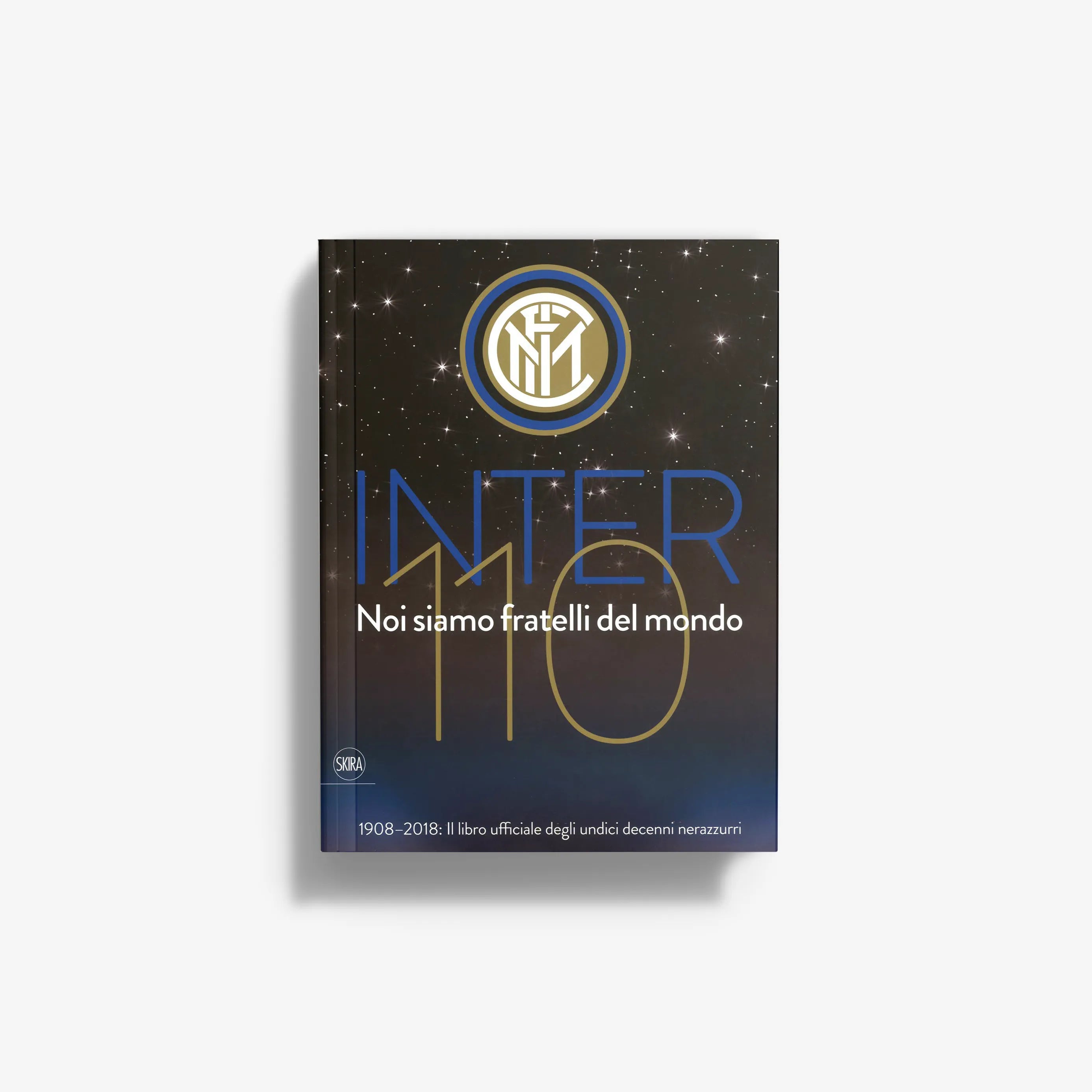 Soccer collection volume by Skira Arte in dark starry cover with Inter crest, poster included