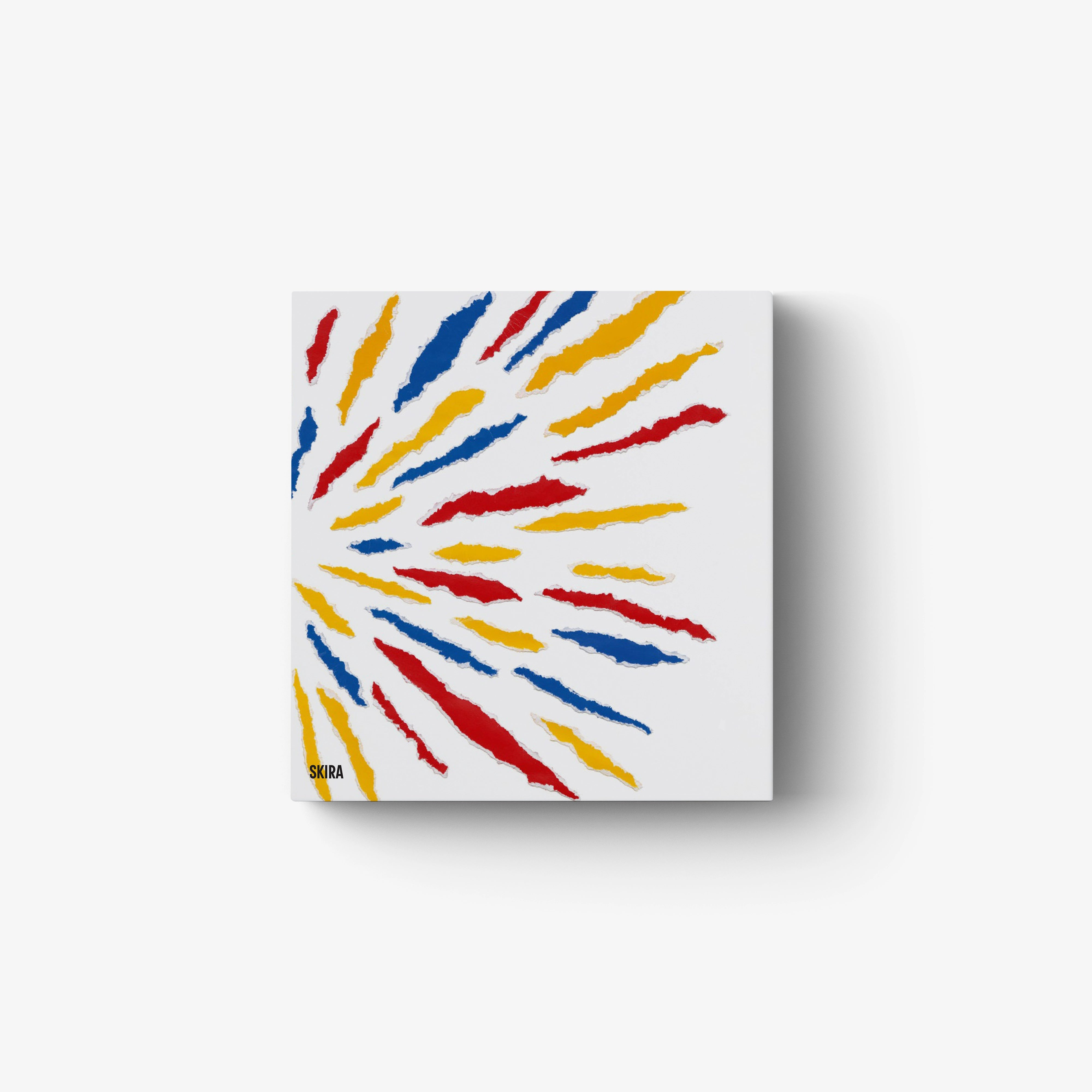 Square art print with colorful paint streak design