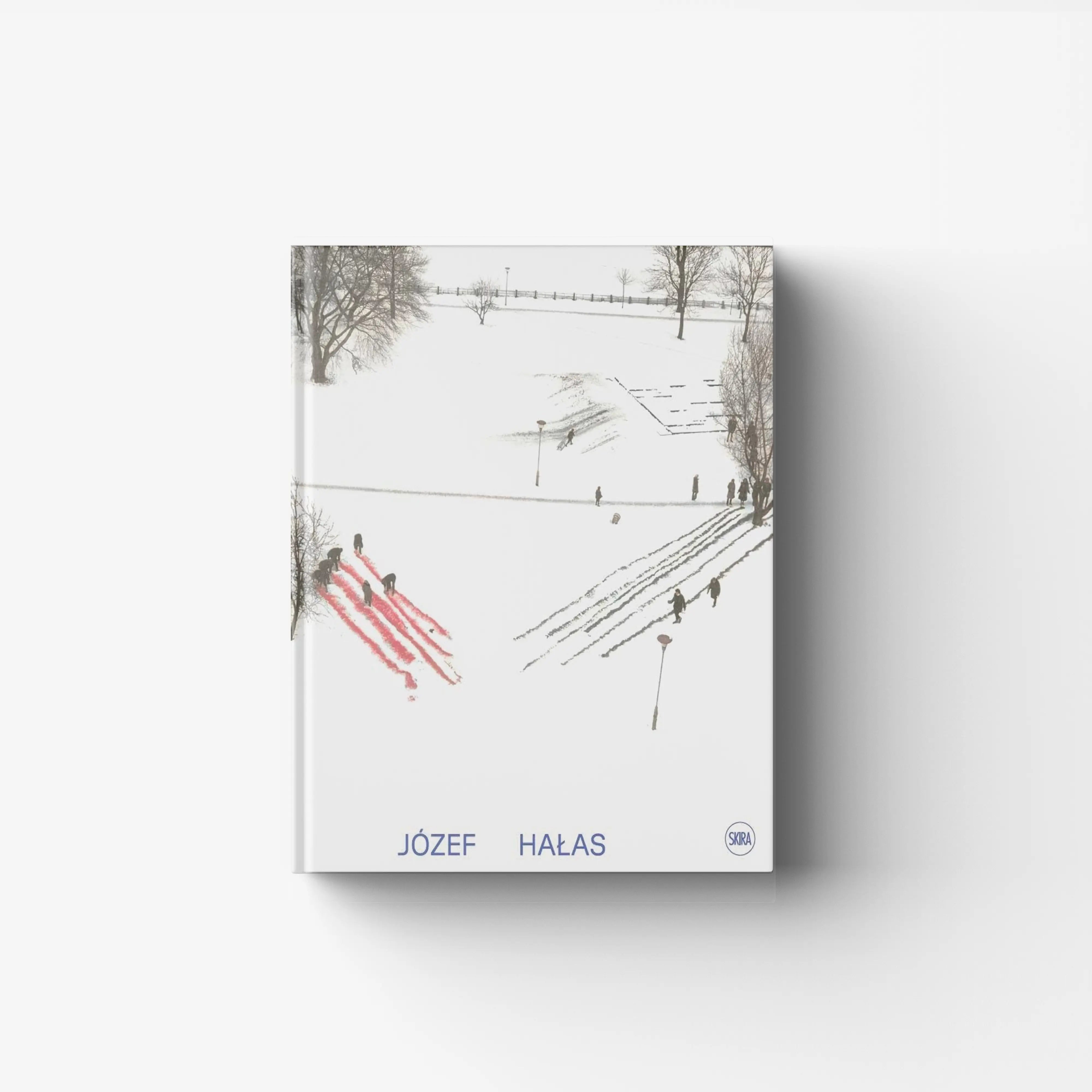 Contemporary painting by Skira Arte, Józef Halas, with snowy park scene and abstract landscape style