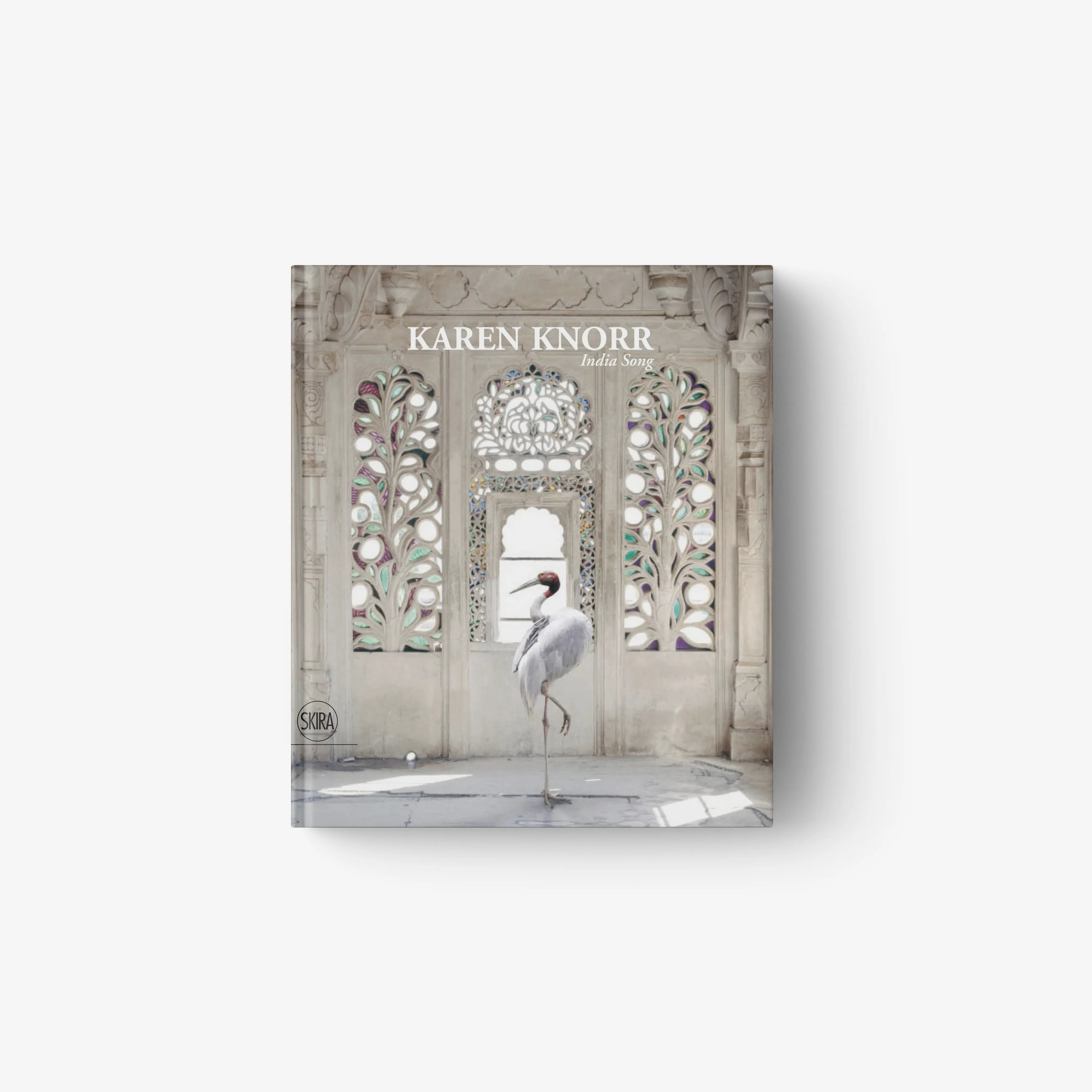 Square art print showing ornate doorway with a white bird in front