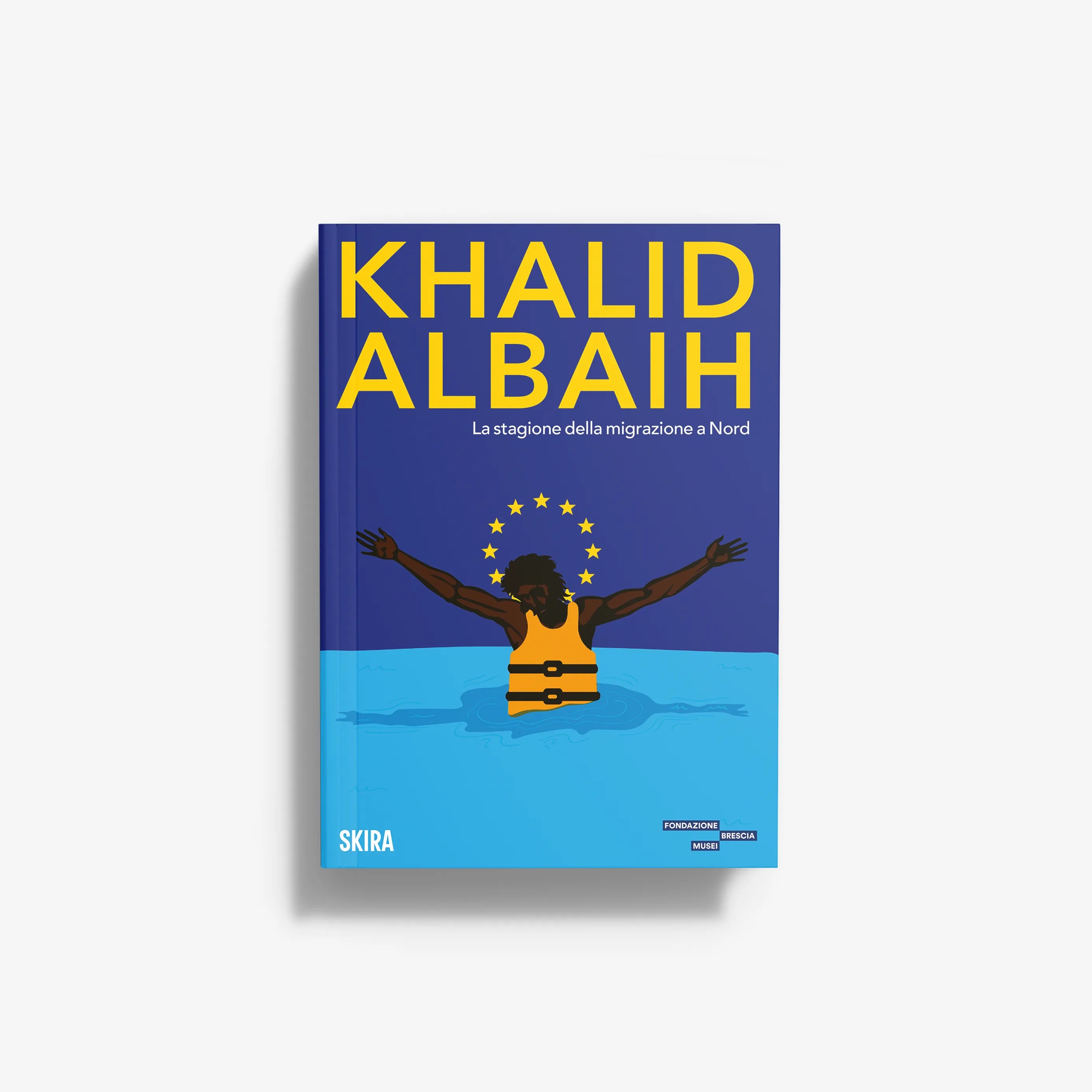 Contemporary art book in deep blue with yellow title text by Skira Arte, volume d'arte contemporanea