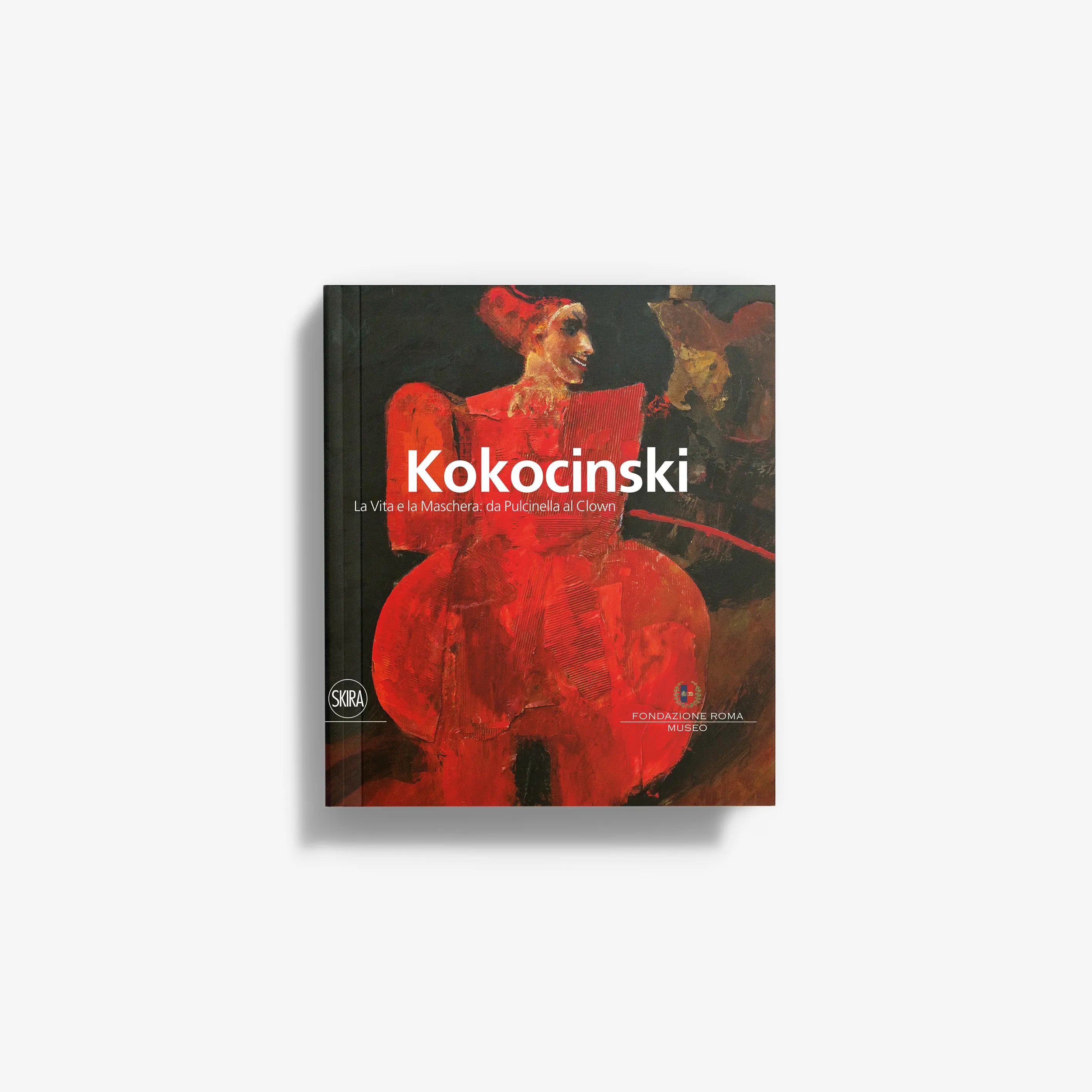 Kokocinski book cover with red portrait artwork and white title text