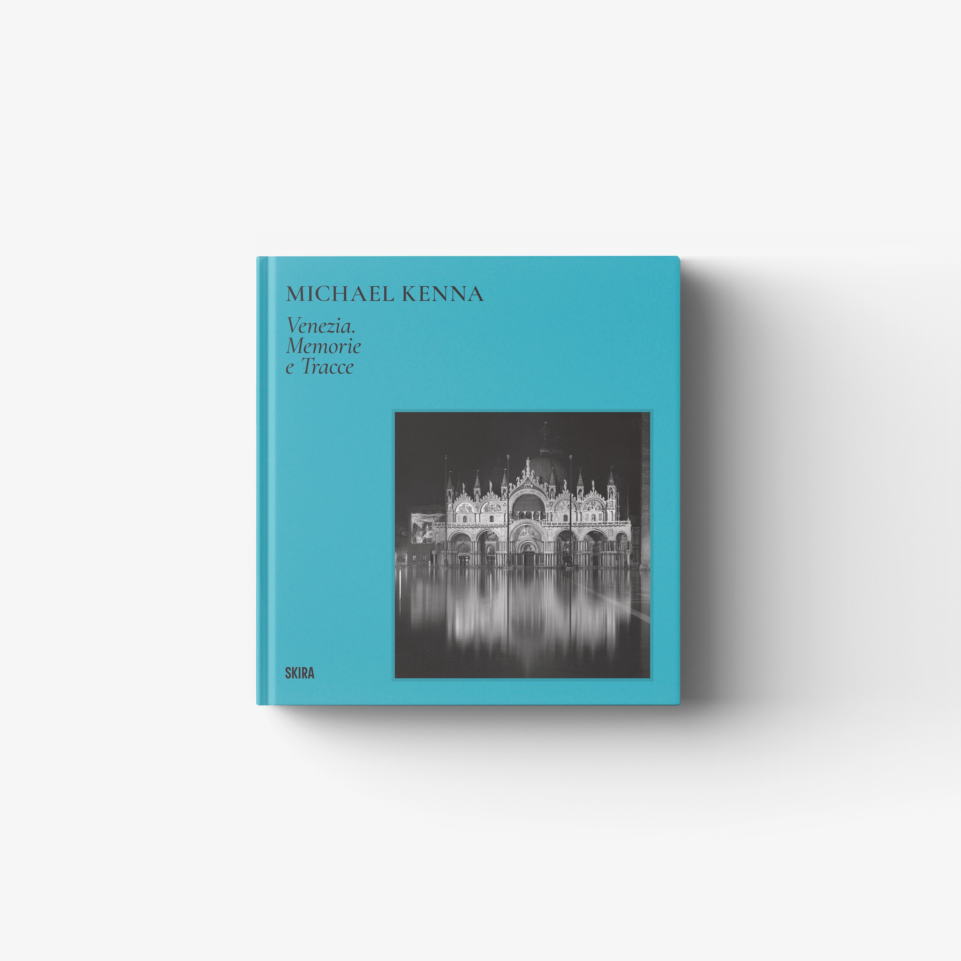 Photographic book in turquoise with black and white Venezia memories and traces, Skira Arte, long exposure up to hours