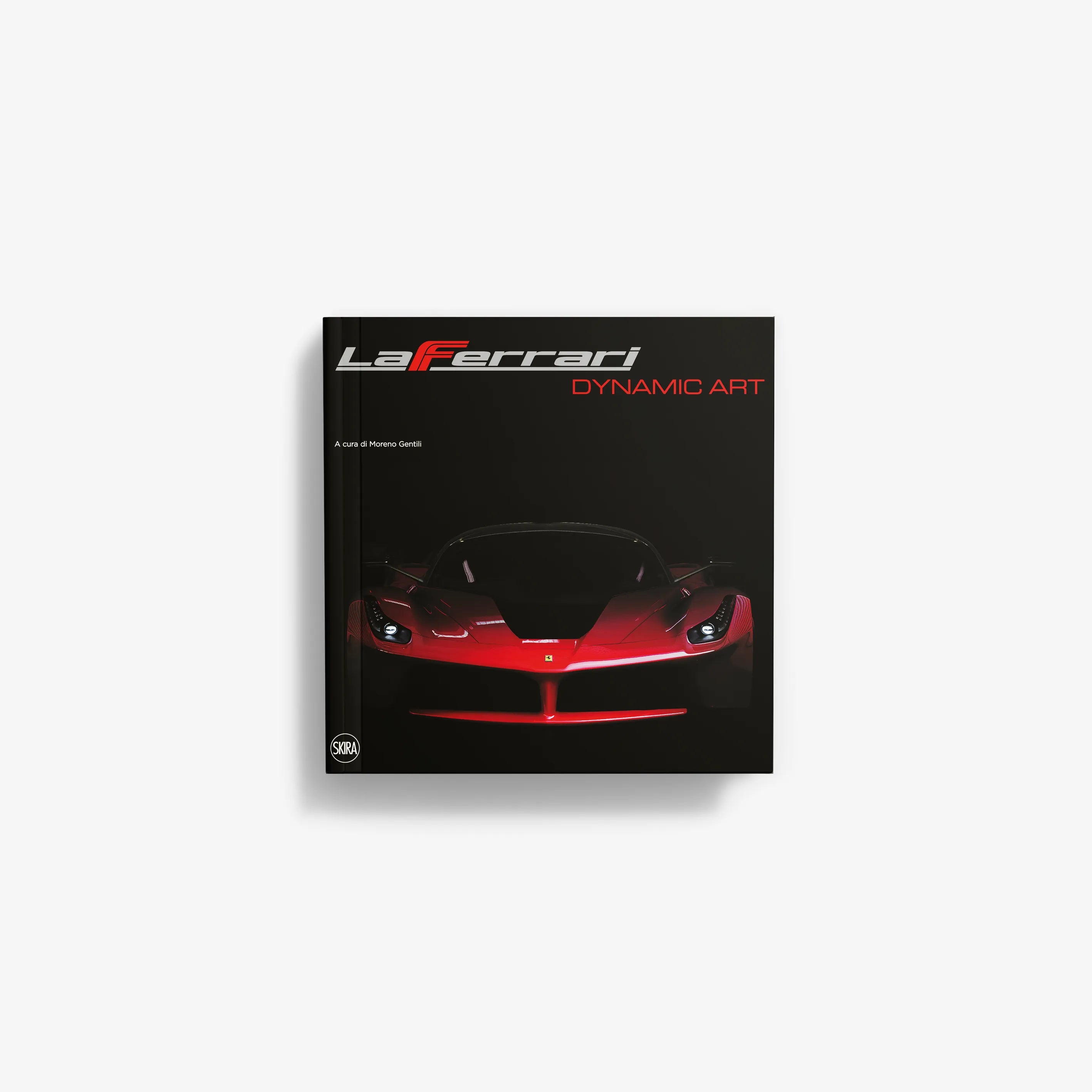 Square LaFerrari dynamic art print with red sports car on dark background