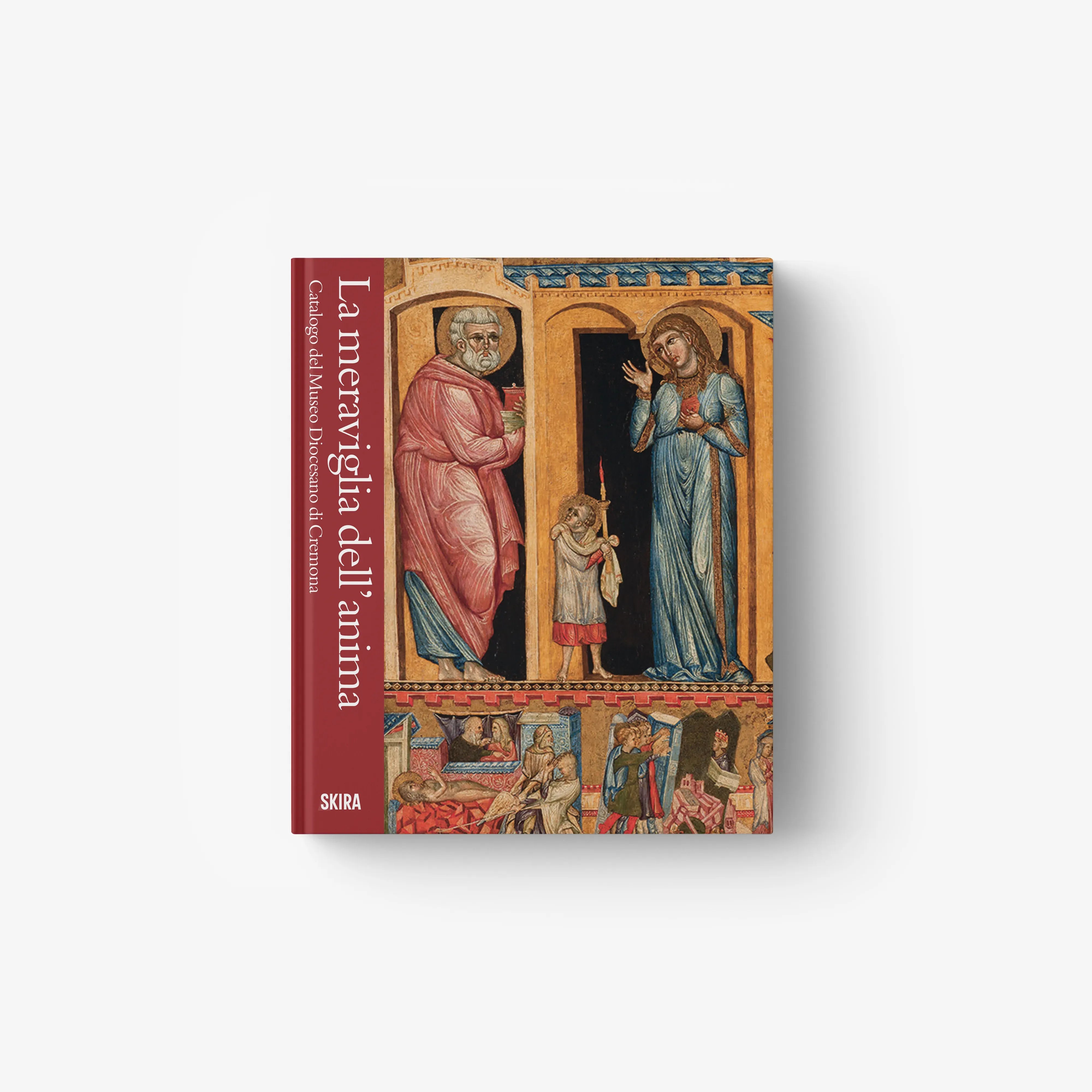 Hardcover art catalog book with colorful religious figure cover illustration