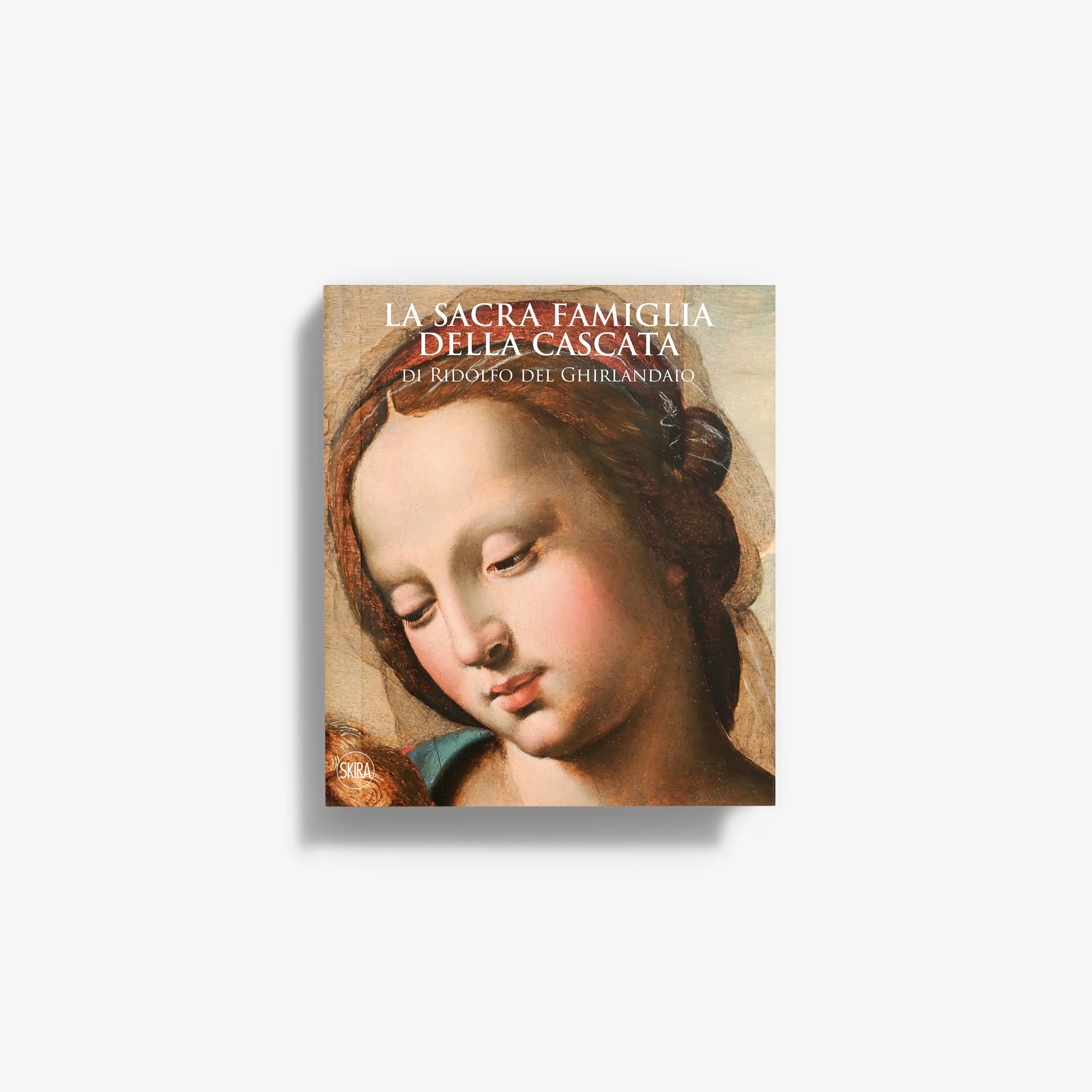 Art book with Renaissance painted cover in warm beige and brown, Skira Arte, illustrated art book about art history attribution