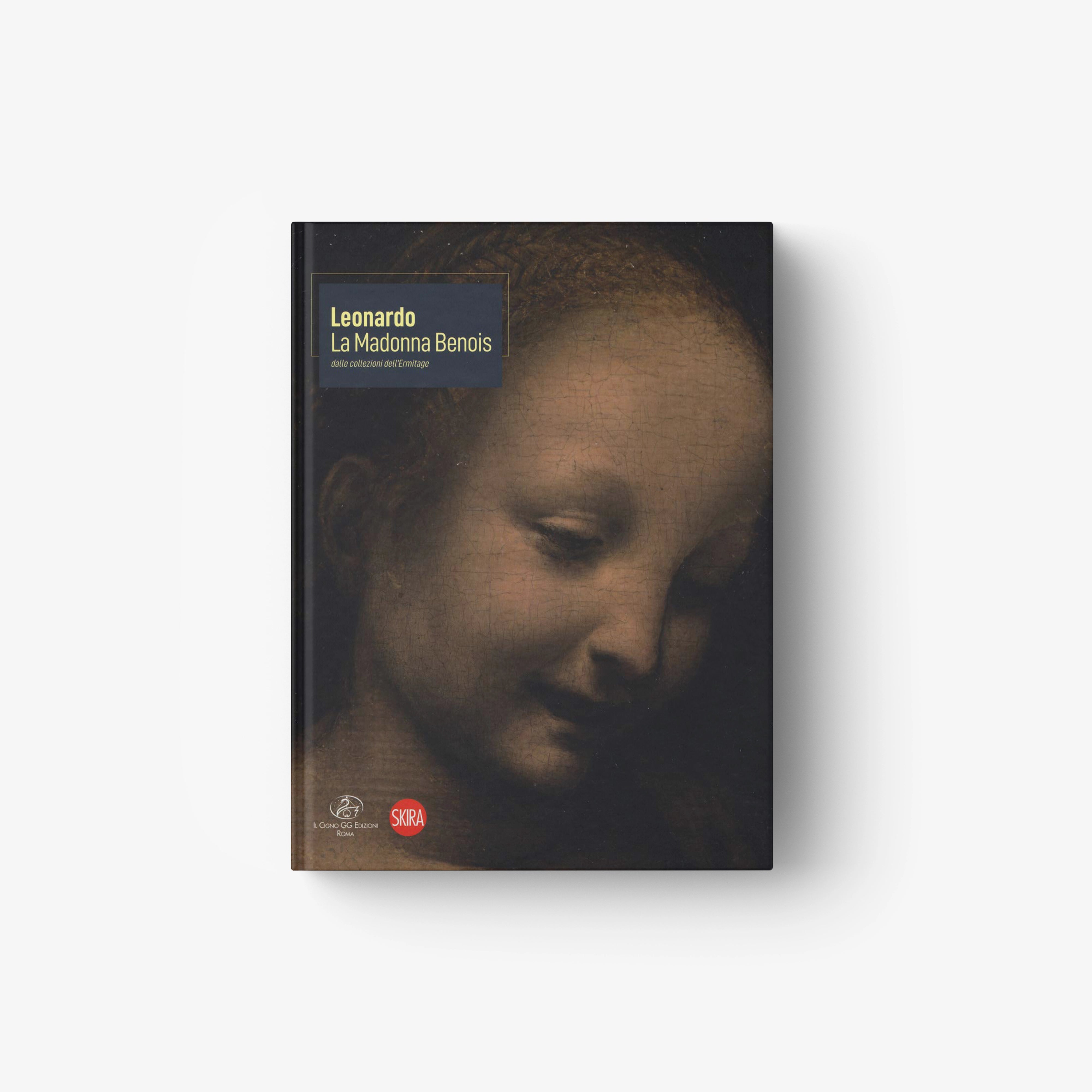 Close-up of Leonardo da Vinci’s La Madonna Benois painting showing the gentle face of the Virgin Mary in soft, warm tones.