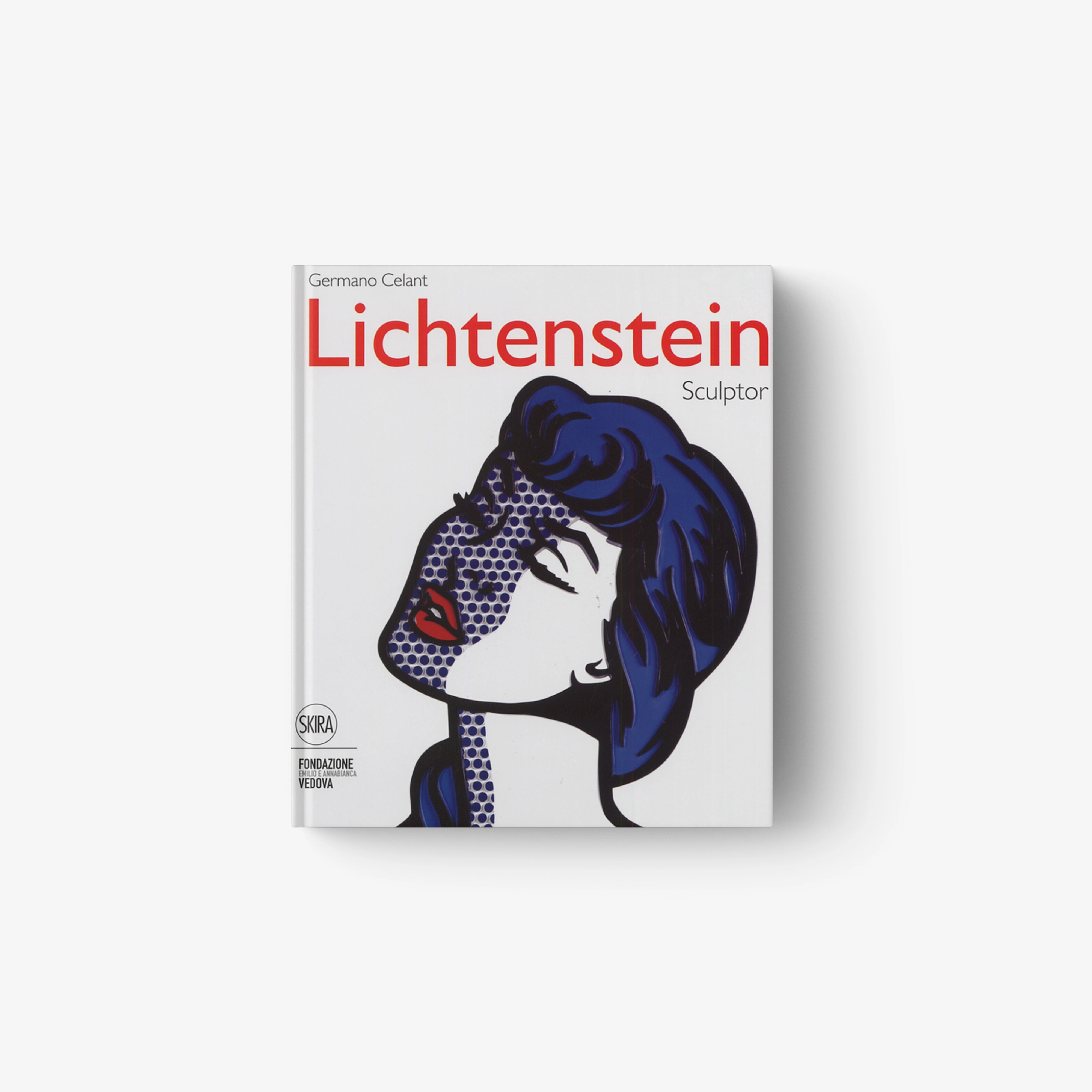 Sculptor art book cover with blue pop-art woman's profile
