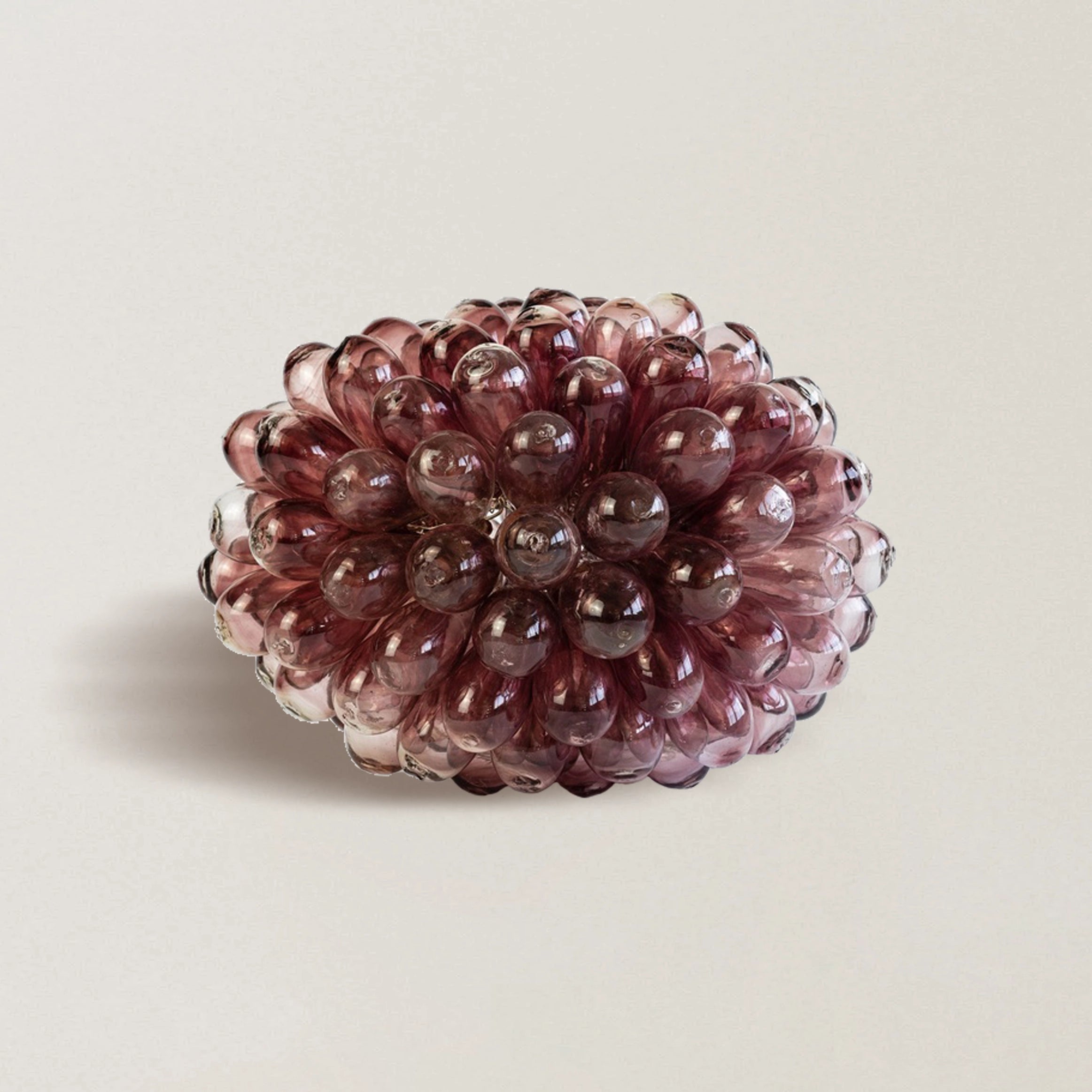 Amarena blown glass honeycomb lamp with maroon clustered glass bulbs