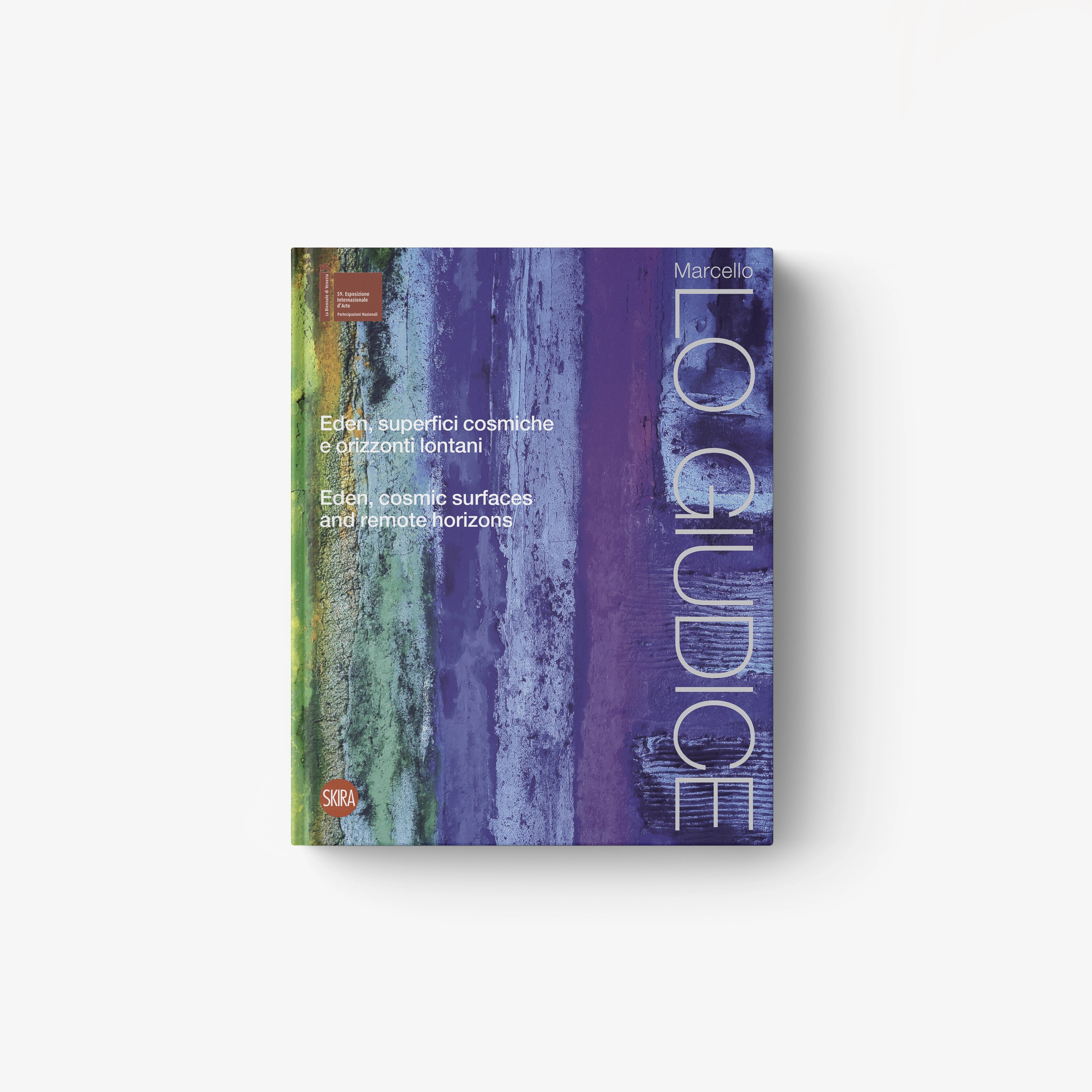 Paperback book with purple and green planet-themed cover and large vertical title