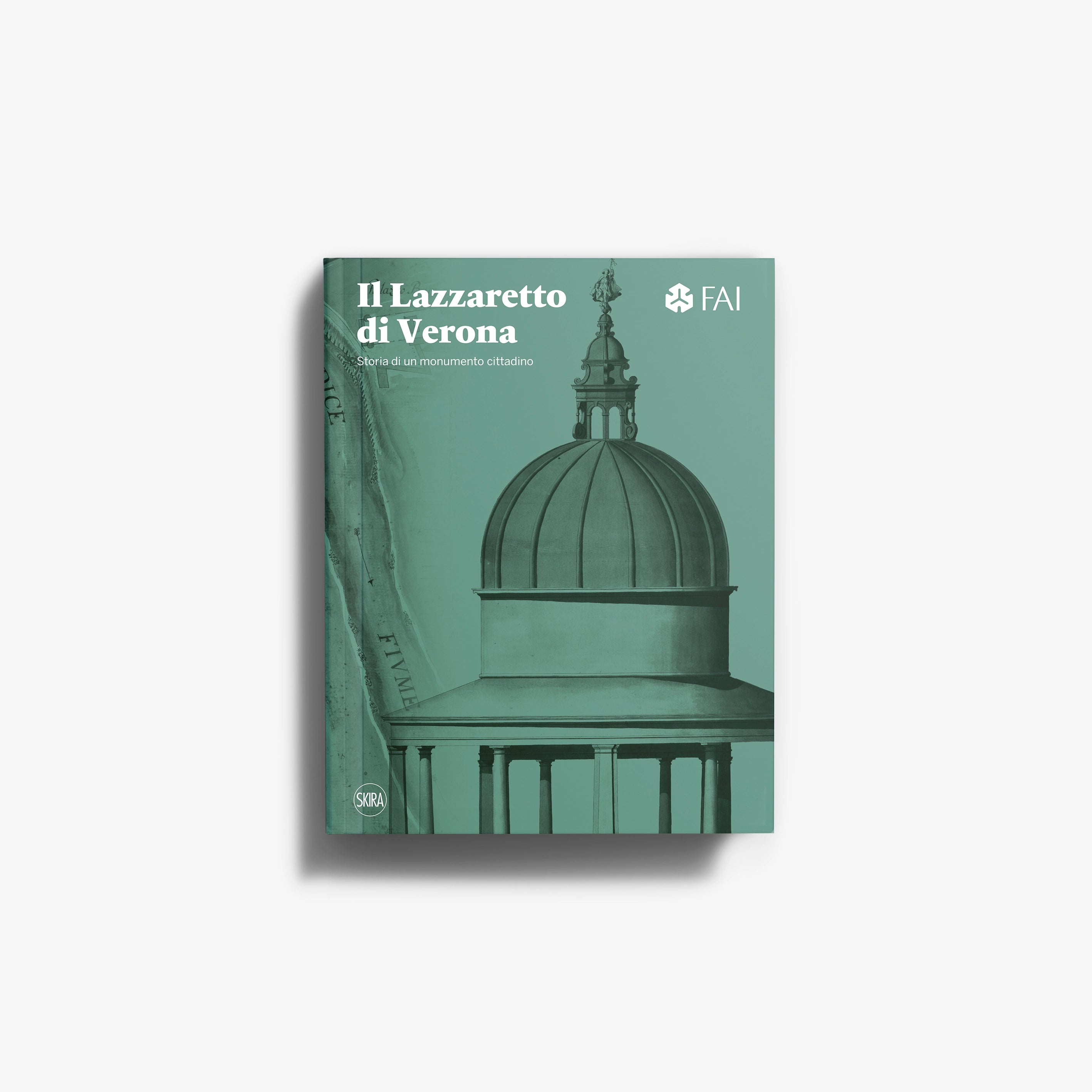 Hardback book by Skira Arte with teal cover, Il Lazzaretto di Verona and focus on art, architecture and literature