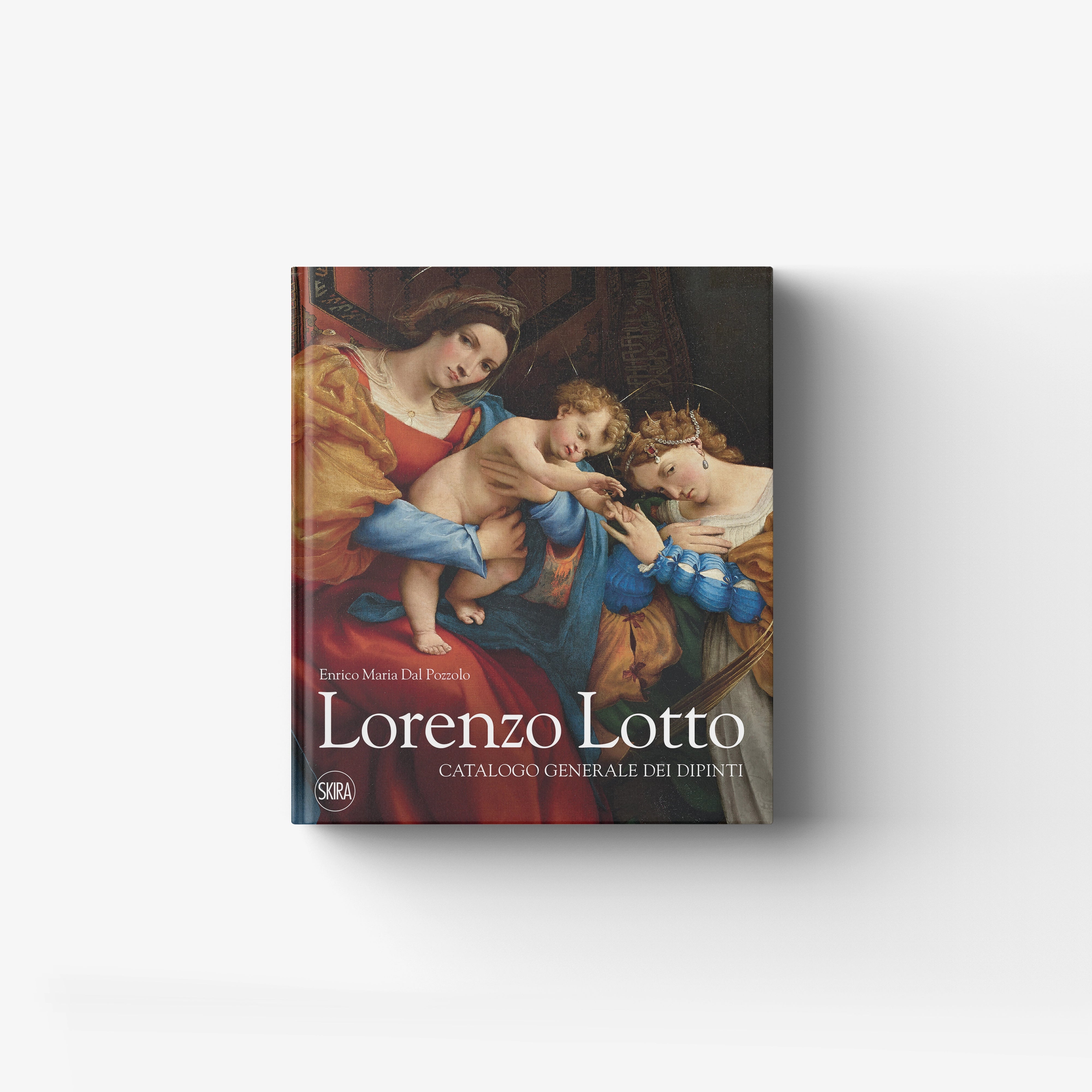 Art catalogue book in dark red and blue cover, Skira Arte, Lorenzo Lotto, rich illustrated apparatus
