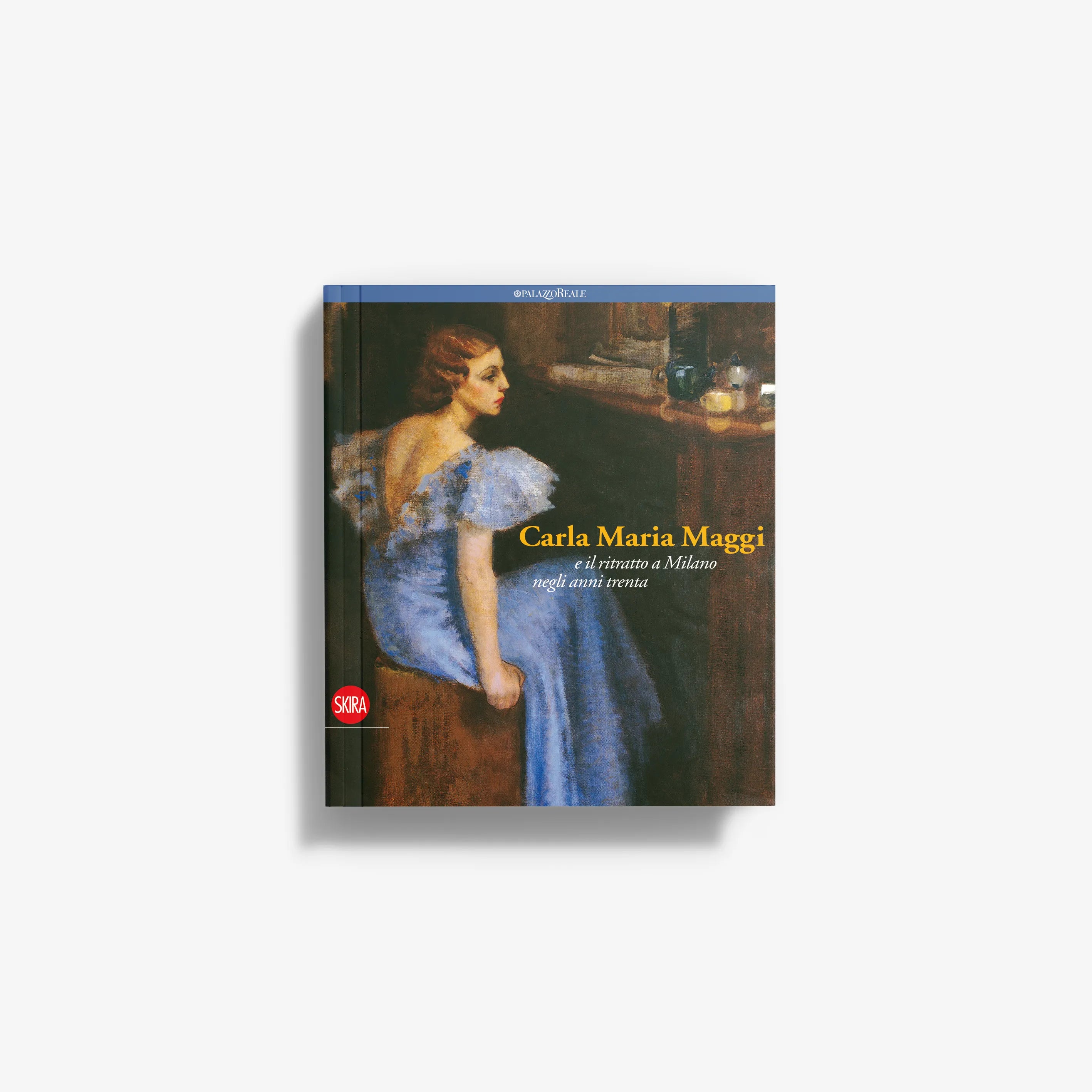 Book cover with illustrated woman in a blue dress and ornate title text