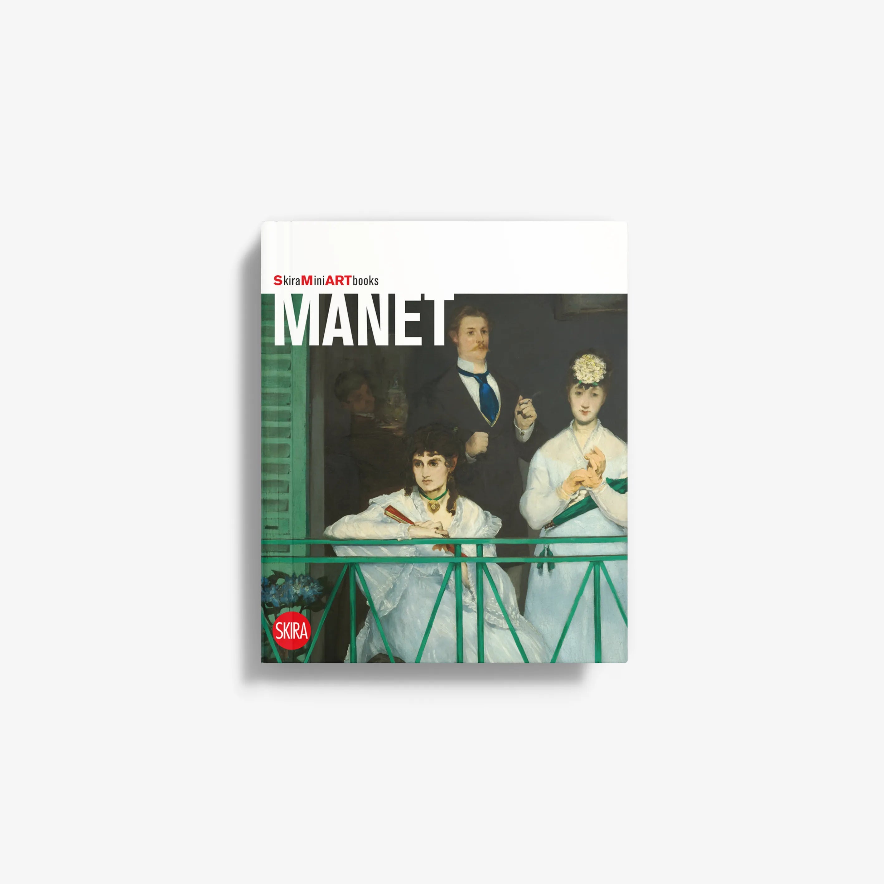 Hardcover art book with cover portrait painting and green frame design