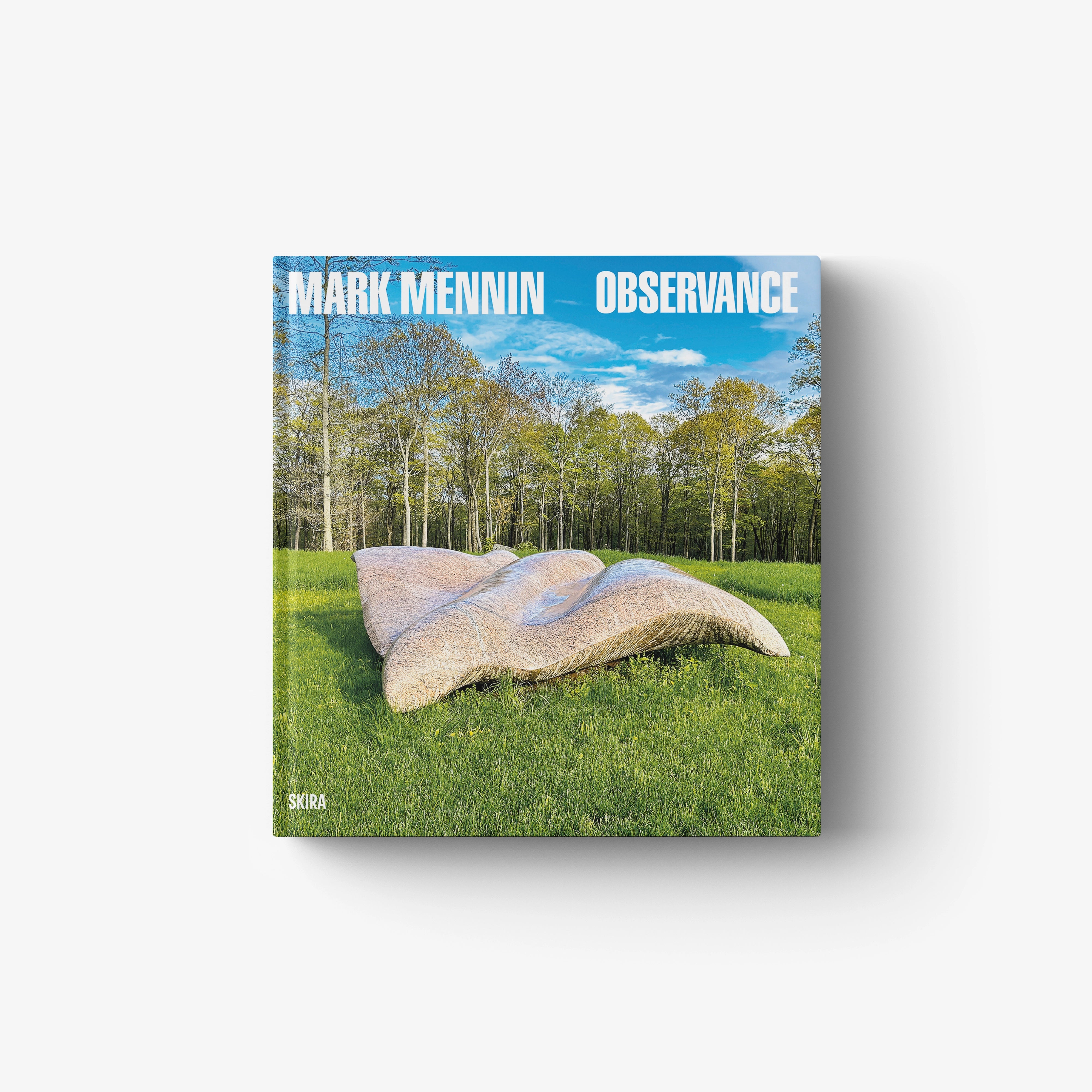Landscape book cover featuring trees, blue sky, and draped fabric on grass