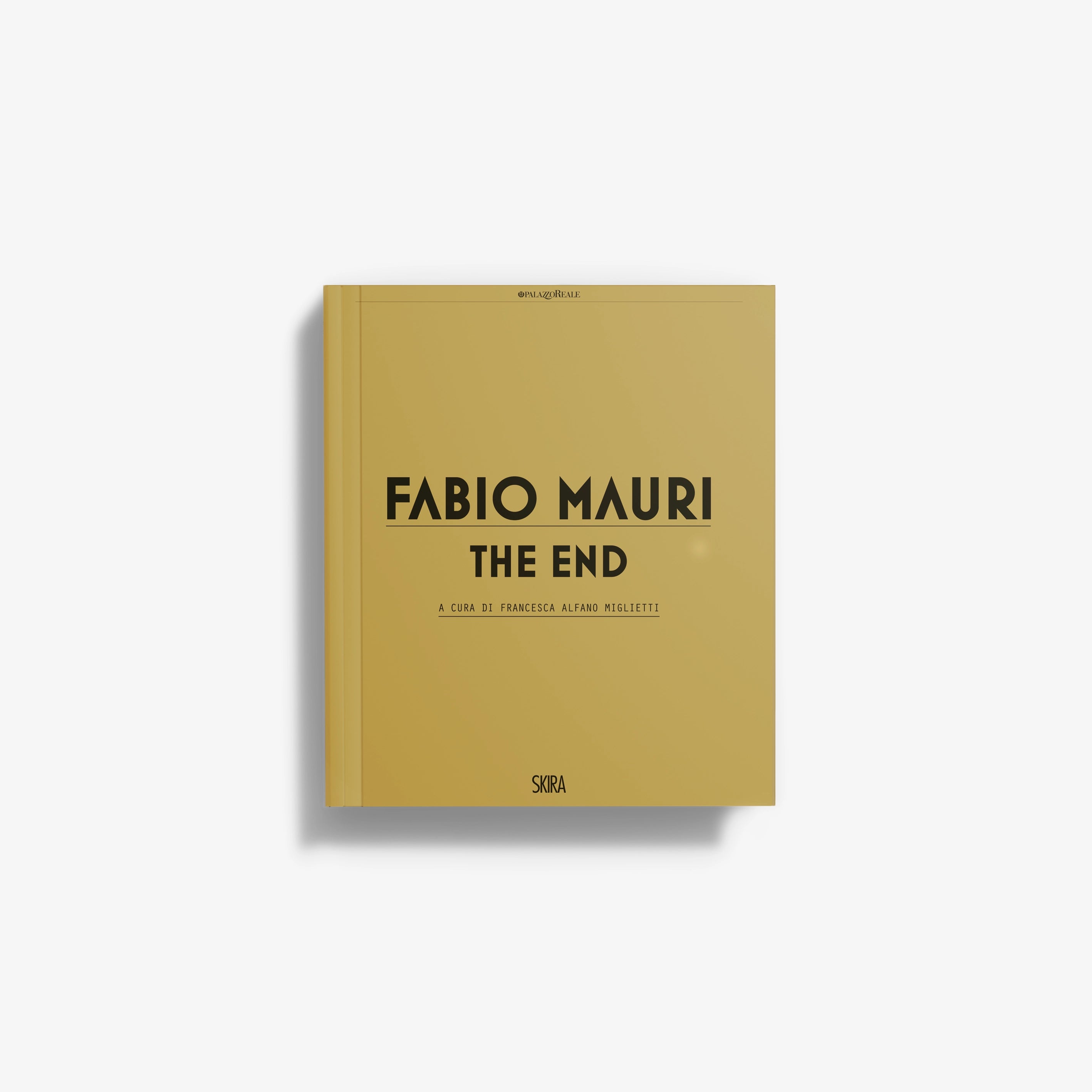 Hardcover art book with yellow cover and Fabio Mauri “The End” title text