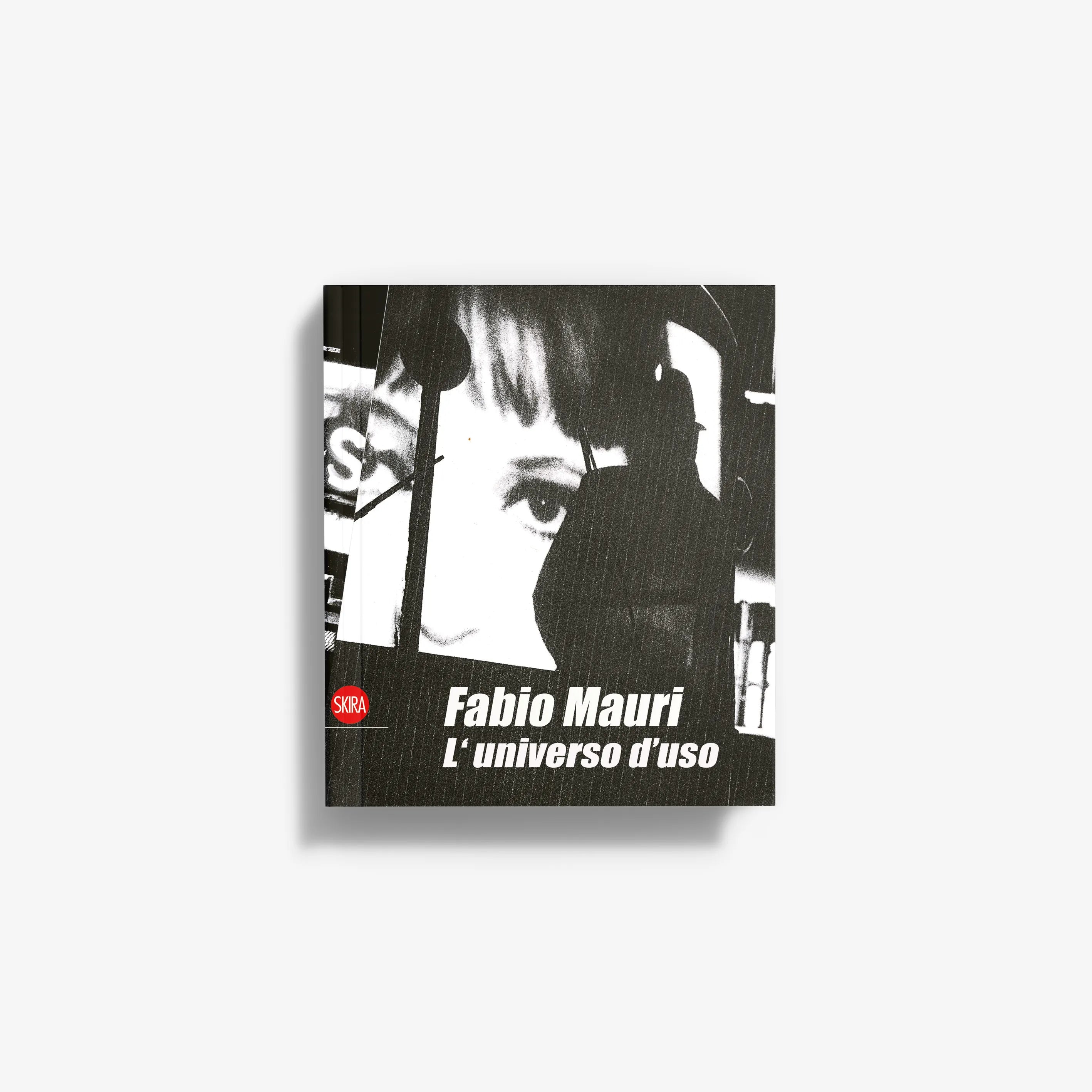 Fabio Mauri art book cover with black-and-white face silhouette and title lettering