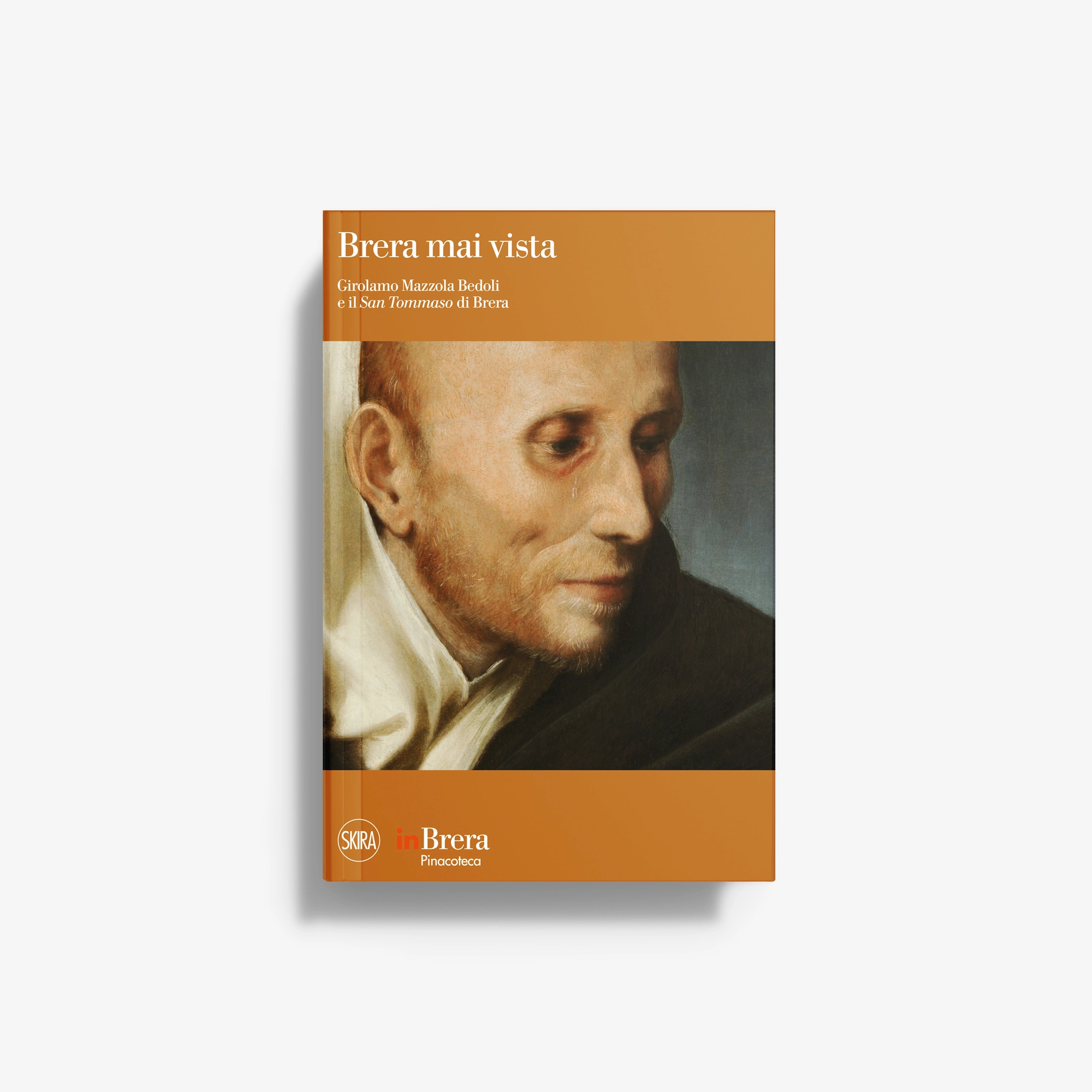 Art book with Renaissance portrait on cover, warm orange border