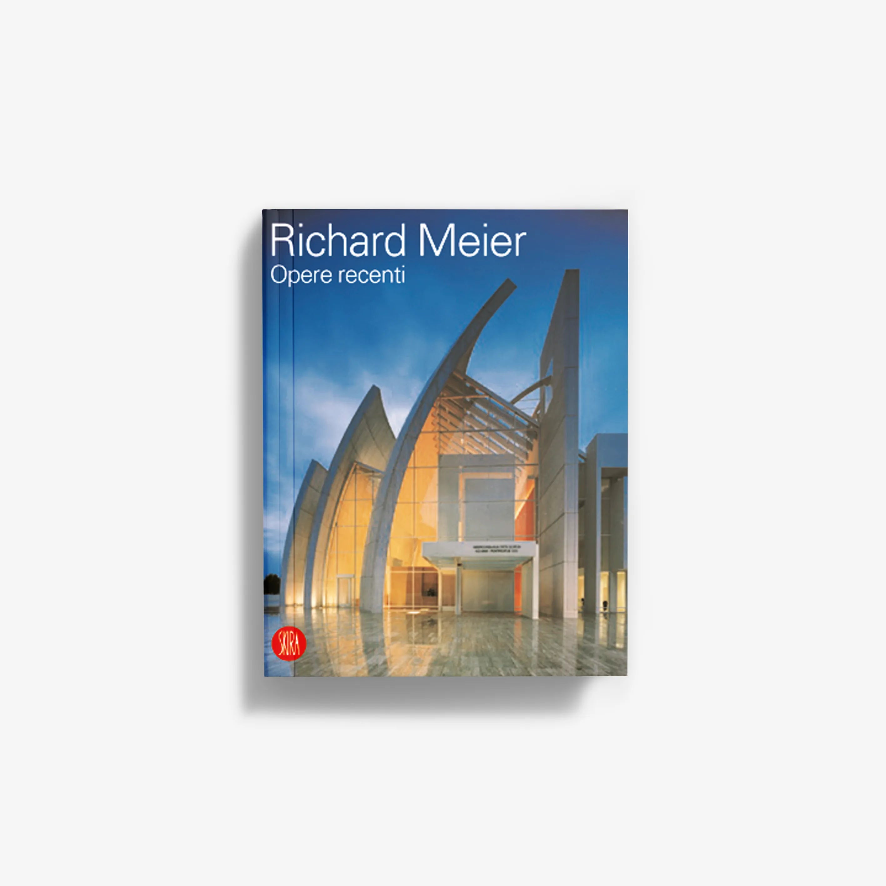 Hardcover architecture book with blue cover, Richard Meier title and building photo