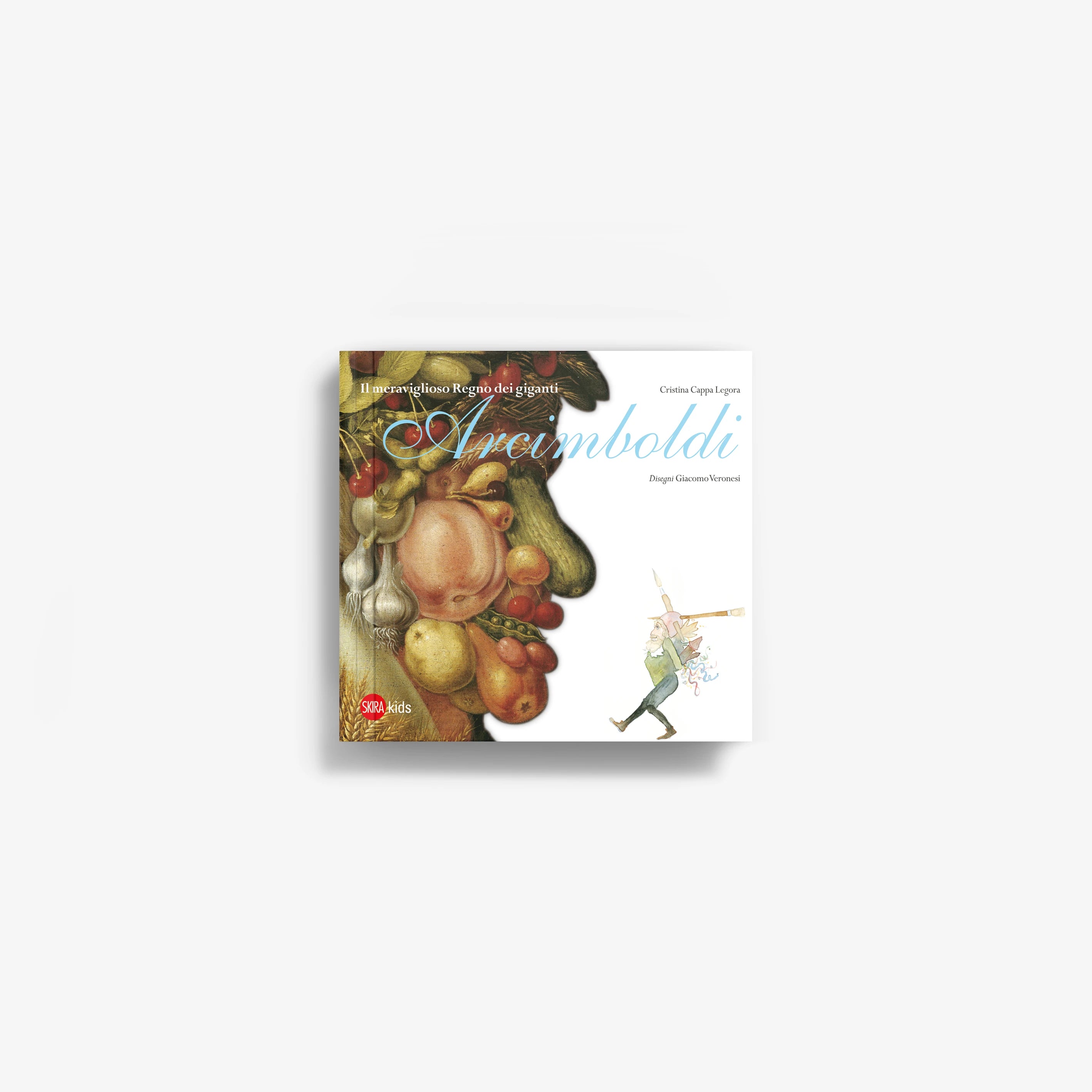 Arcimboldi art book with ornate fruit and classical giant figure illustration on cover