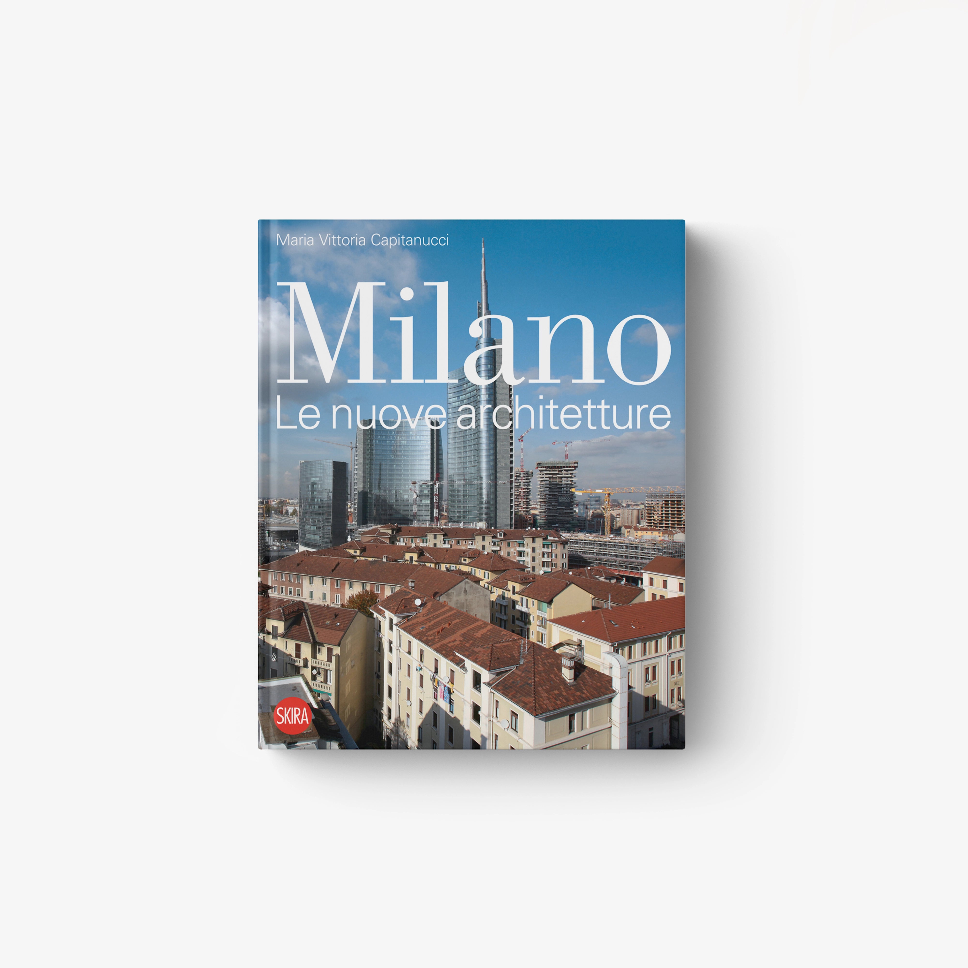 Milan new architectures book with blue cover and city skyline artwork