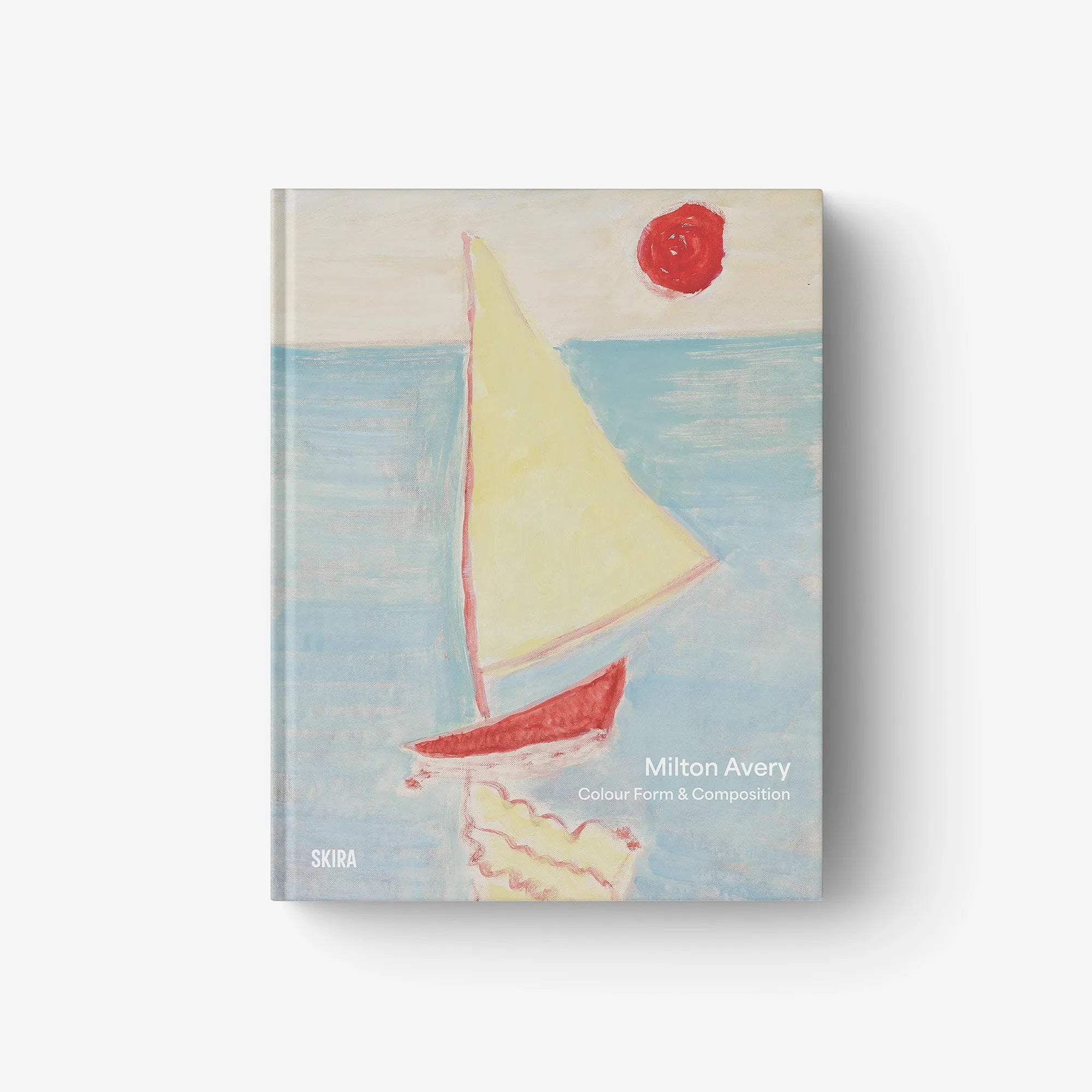 Art book with colorful abstract painting cover and red seal graphic
