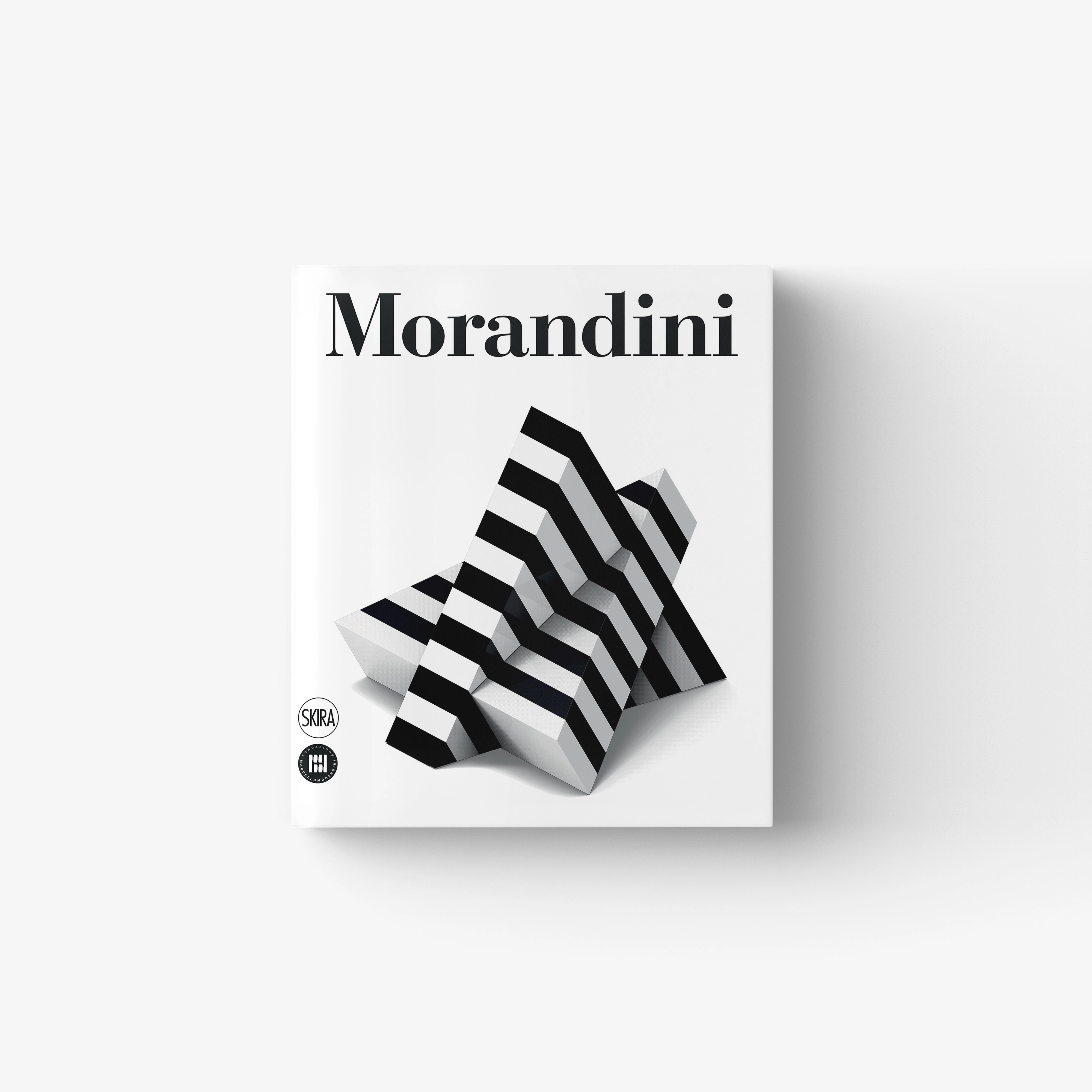 Catalogue raisonné Skira Arte Morandini with black and white striped cover design, curated by Marco Meneguzzo and Serge Lemoine