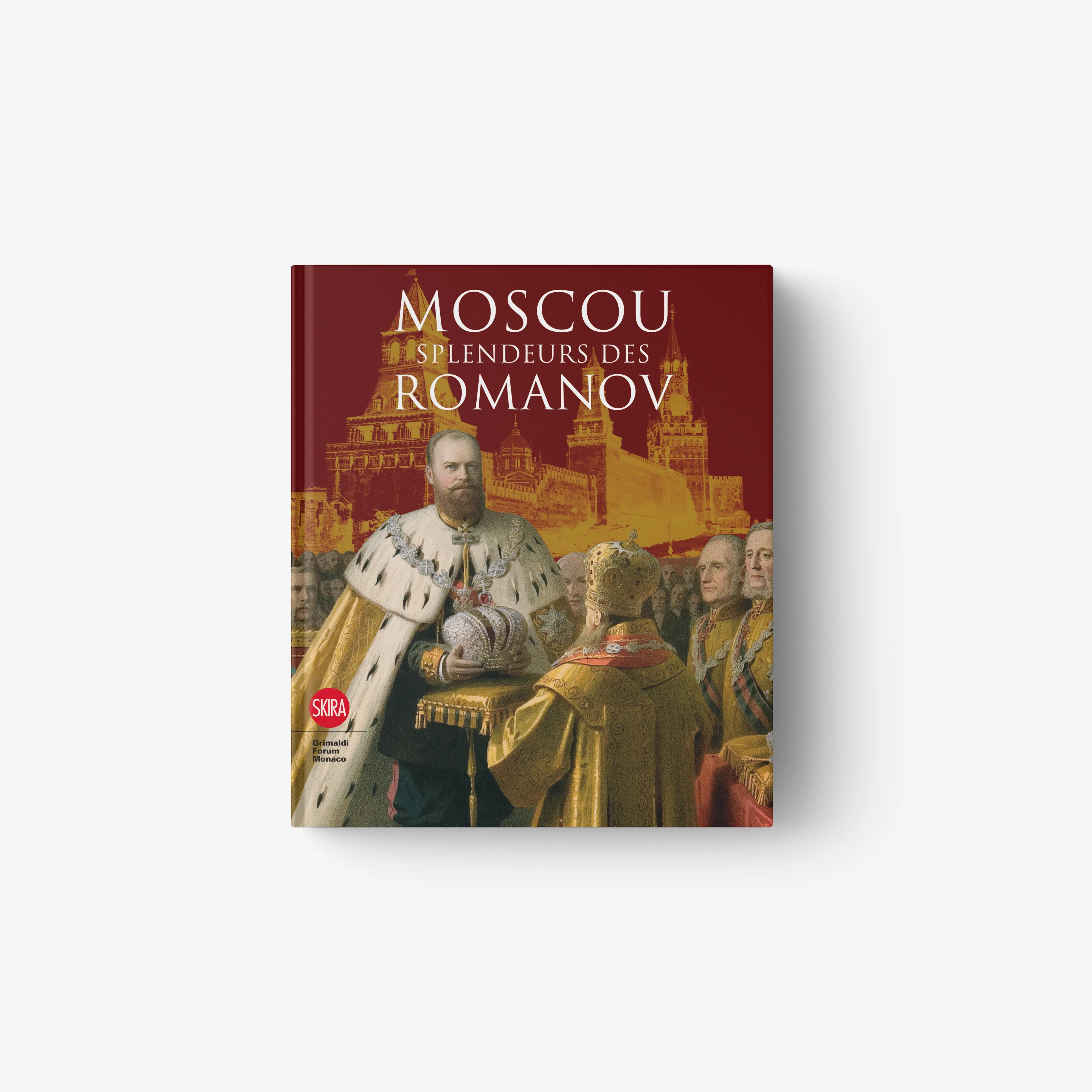 Moscow Splendeurs des Romanov book with gold title and historic court scene cover