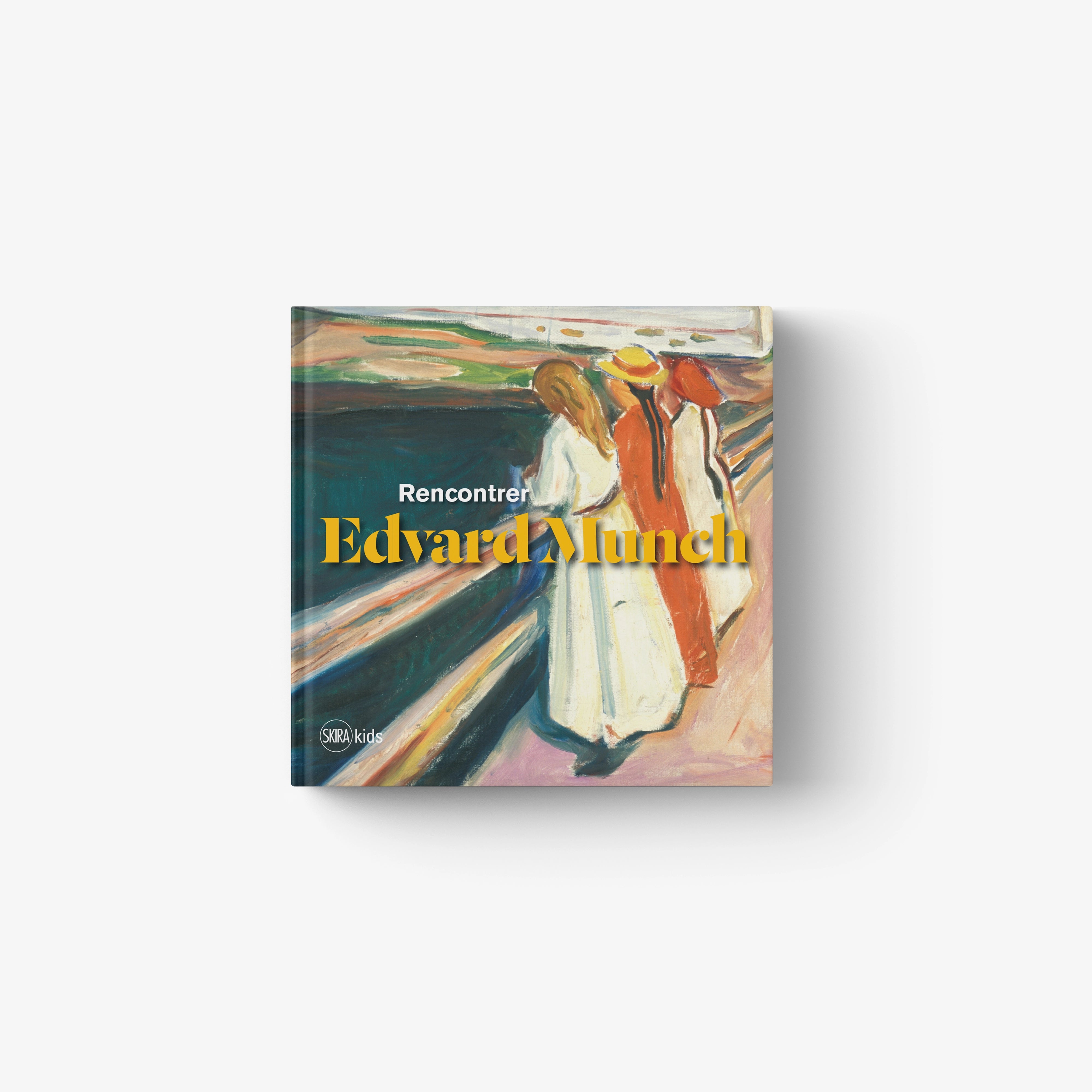 Square art book with colorful painting cover and title 'Edvard Munch'