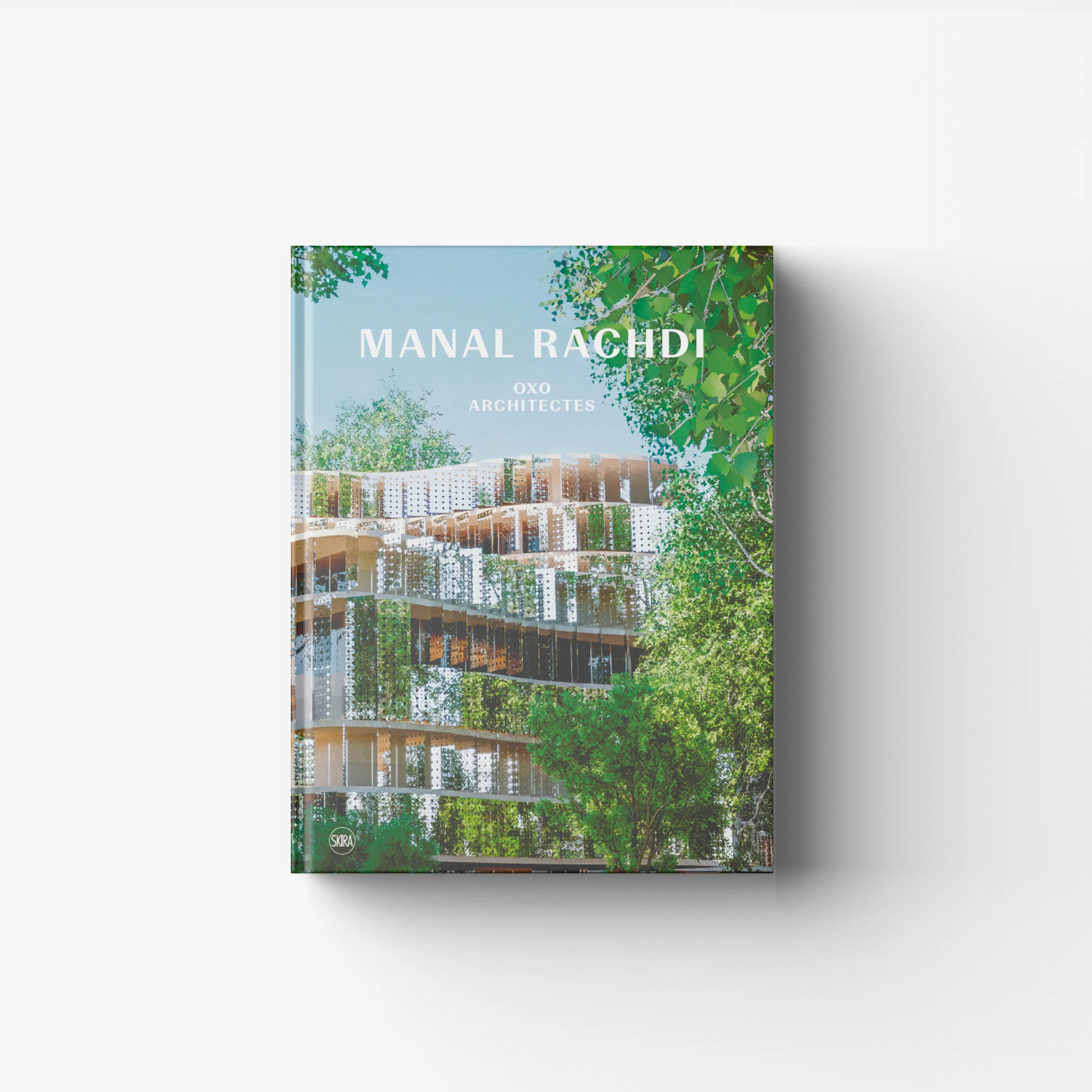 Architectural concept book cover by Skira Arte for Manal Rachdi with natural elements integration of terraces and green walls